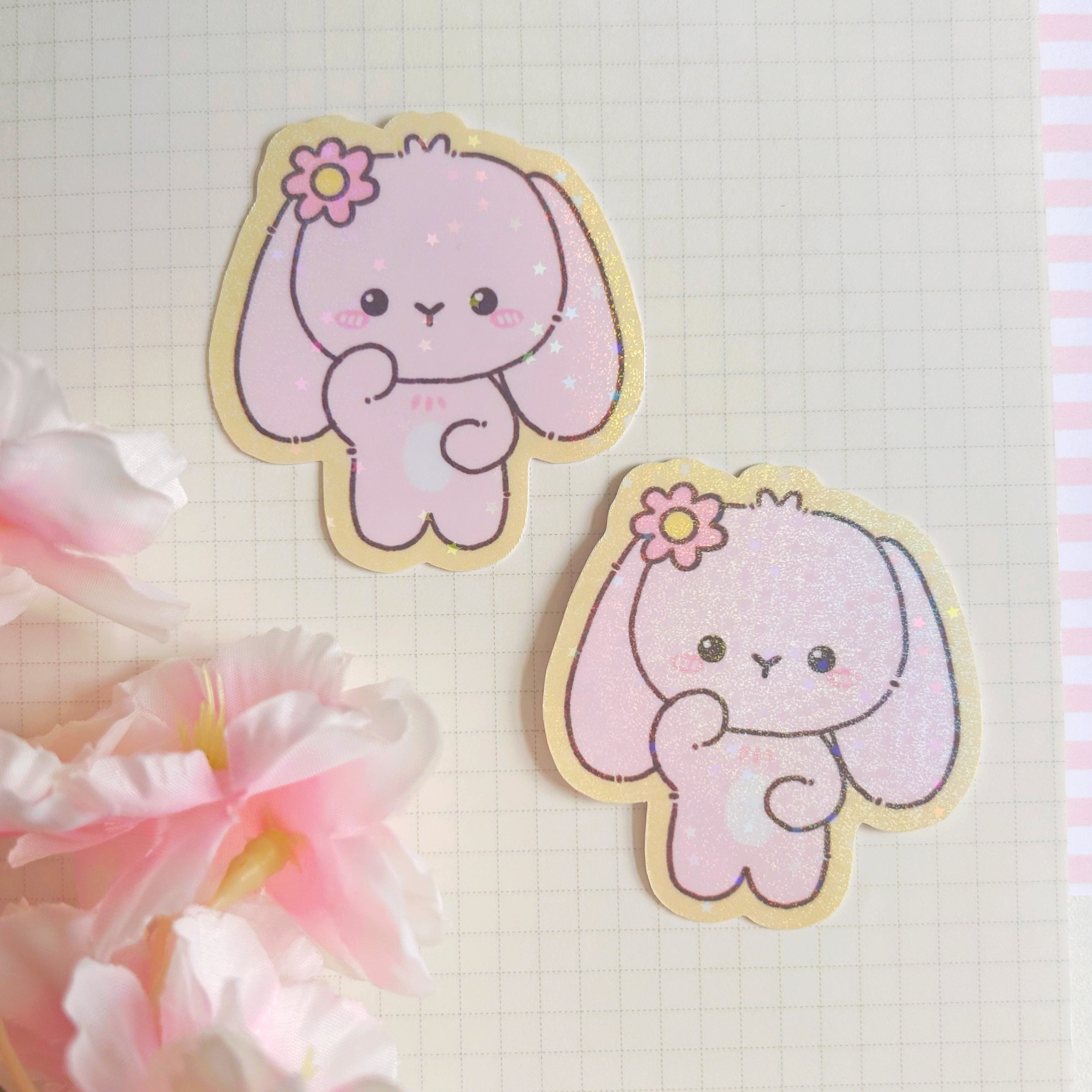 Die cut animal buddies large vinyl holographic stickers