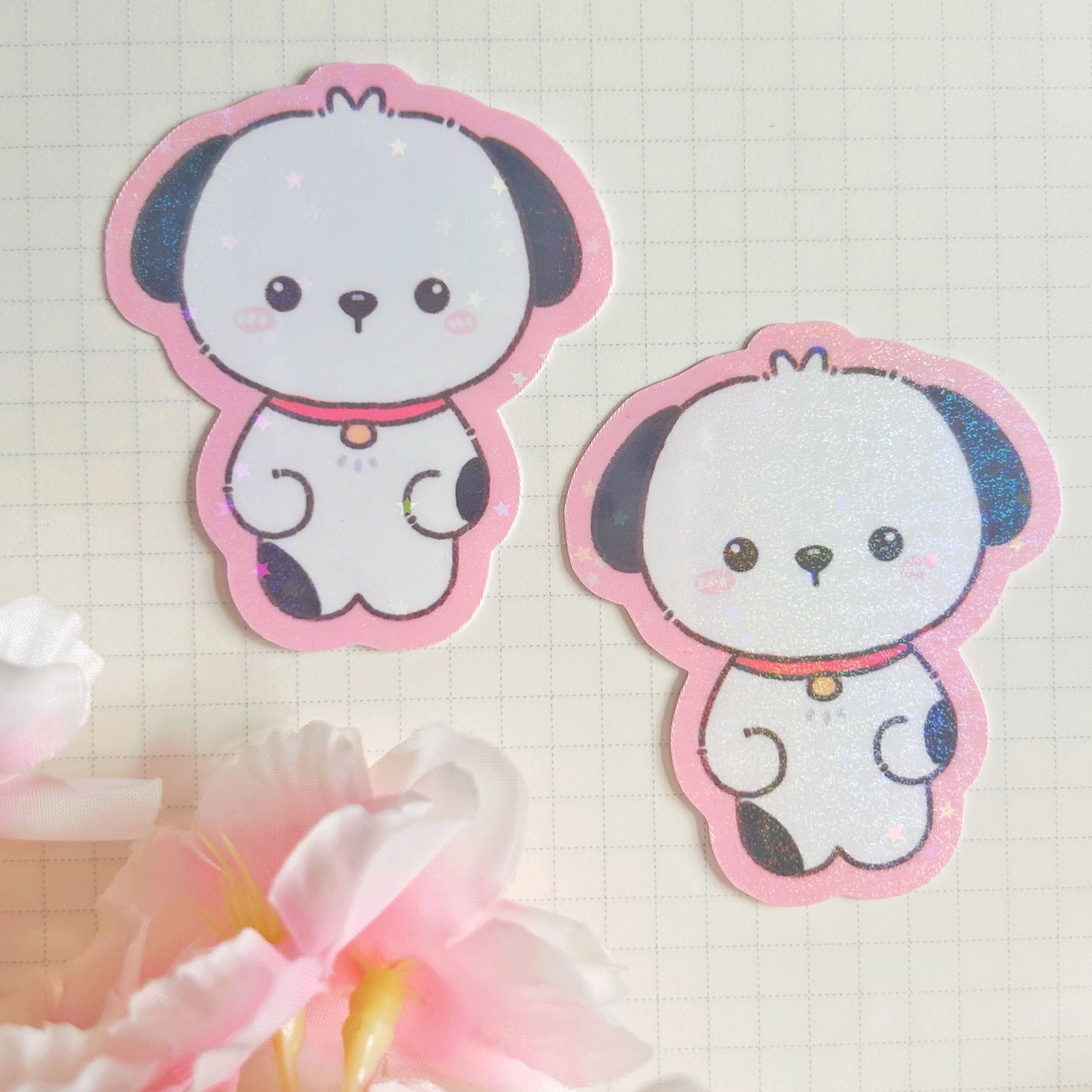 Die cut animal buddies large vinyl holographic stickers