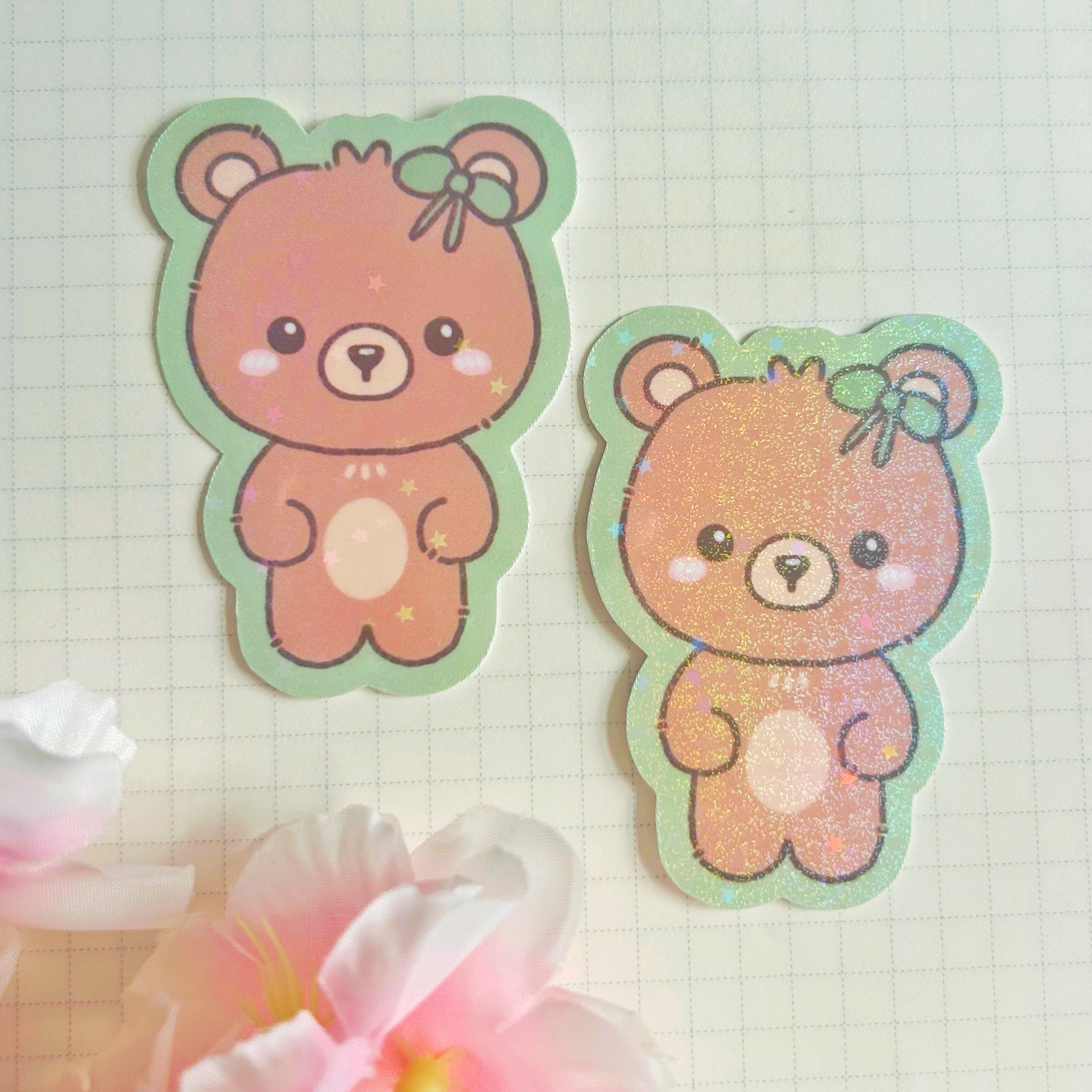 Die cut animal buddies large vinyl holographic stickers