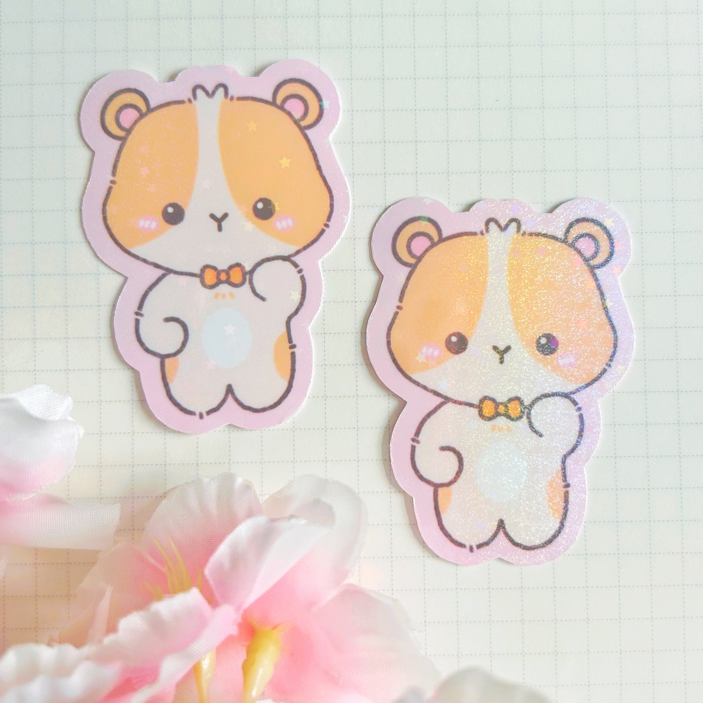 Die cut animal buddies large vinyl holographic stickers