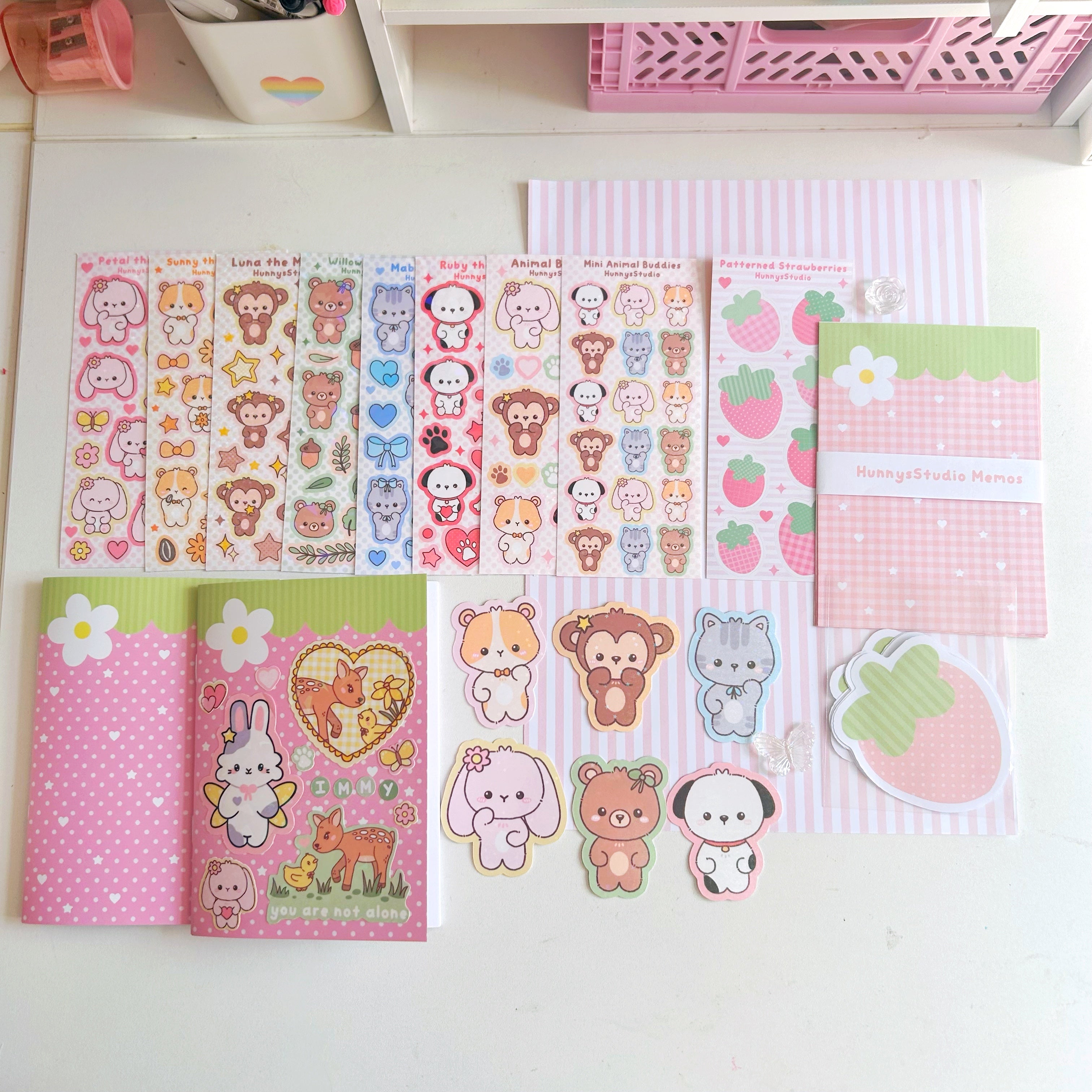 Animal buddies vinyl holographic sticker sheet