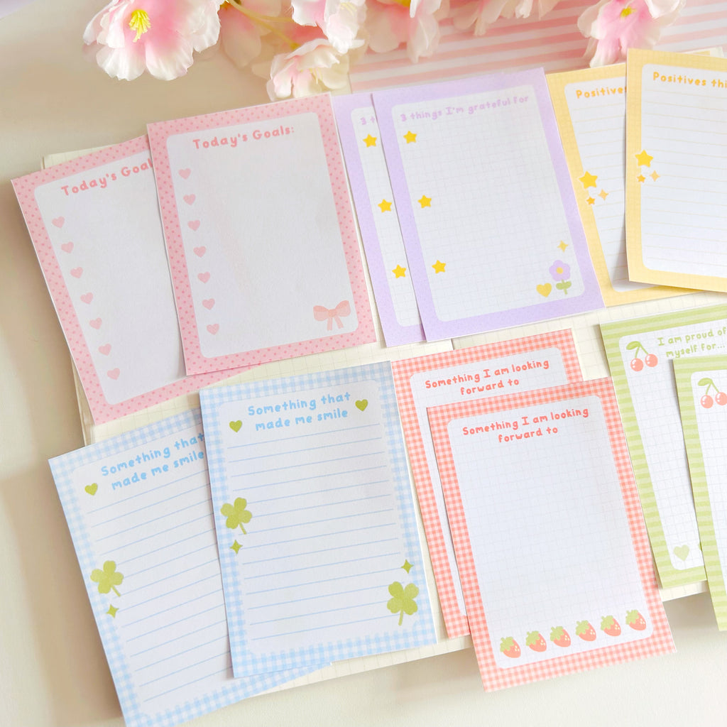 Gratitude, mental health memo set, to do list note papers