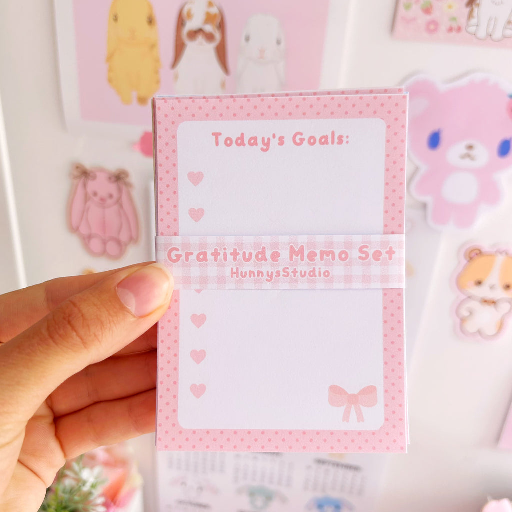 Gratitude, mental health memo set, to do list note papers