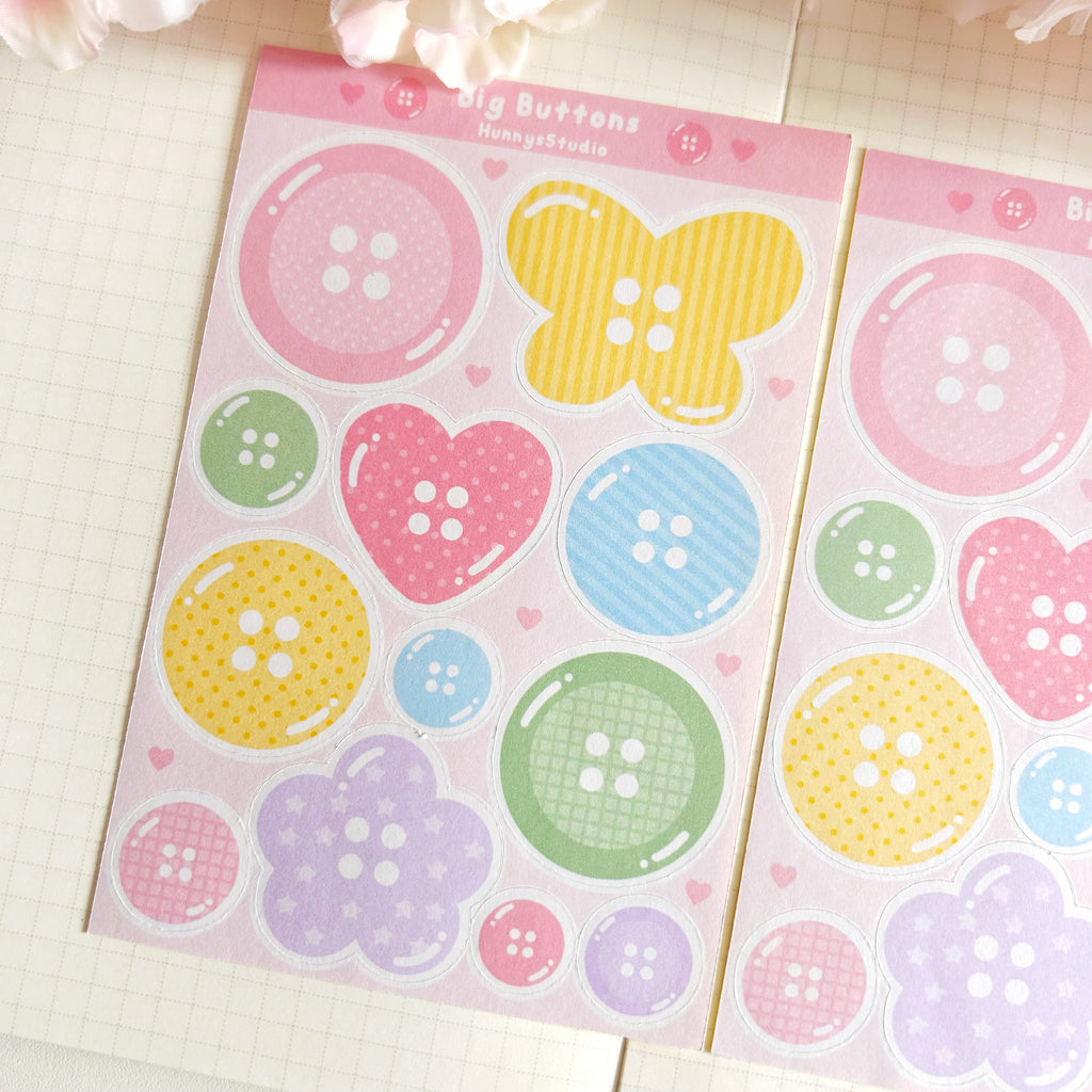 Big Buttons matte sticker sheet