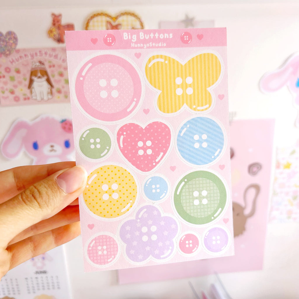 Big Buttons matte sticker sheet