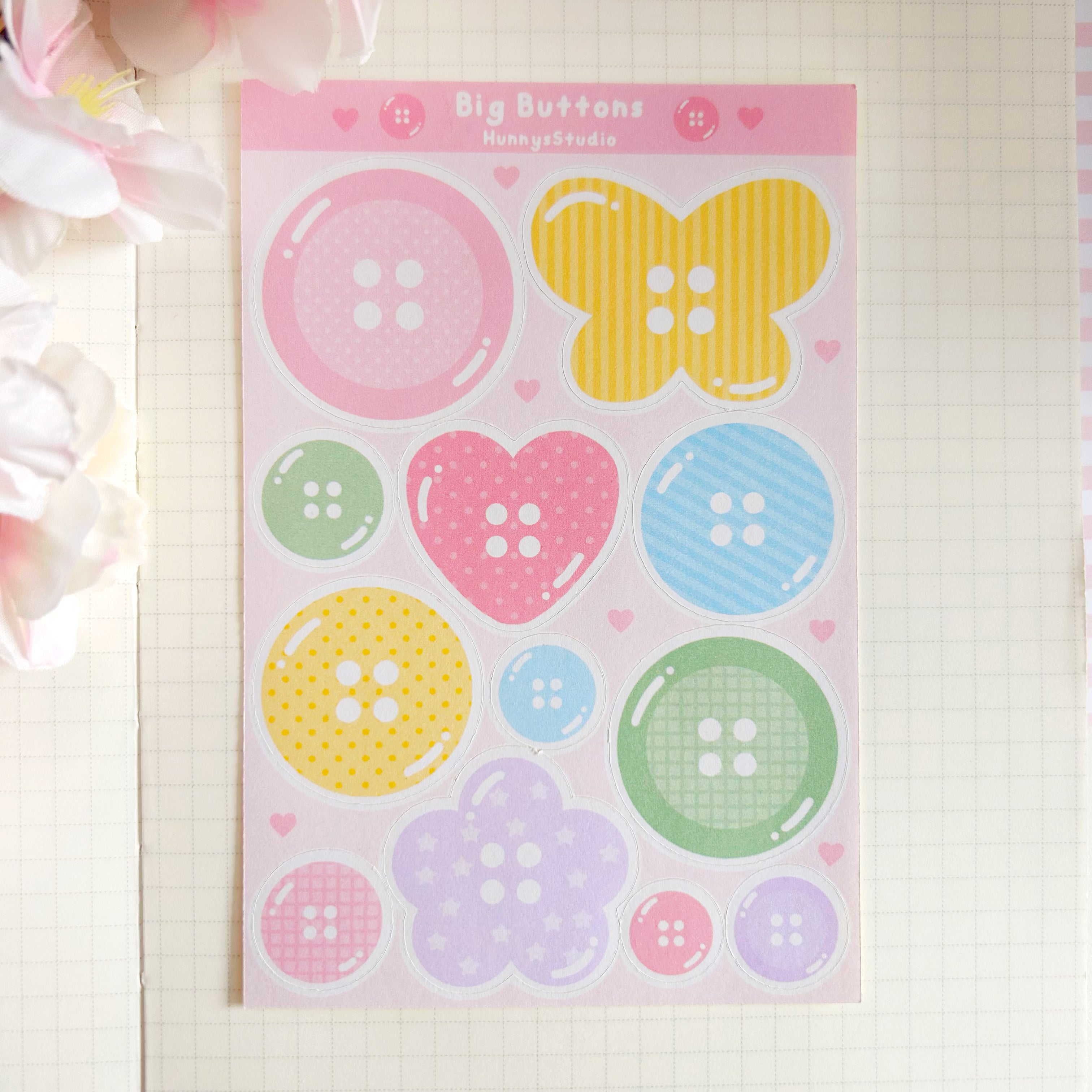 Big Buttons matte sticker sheet