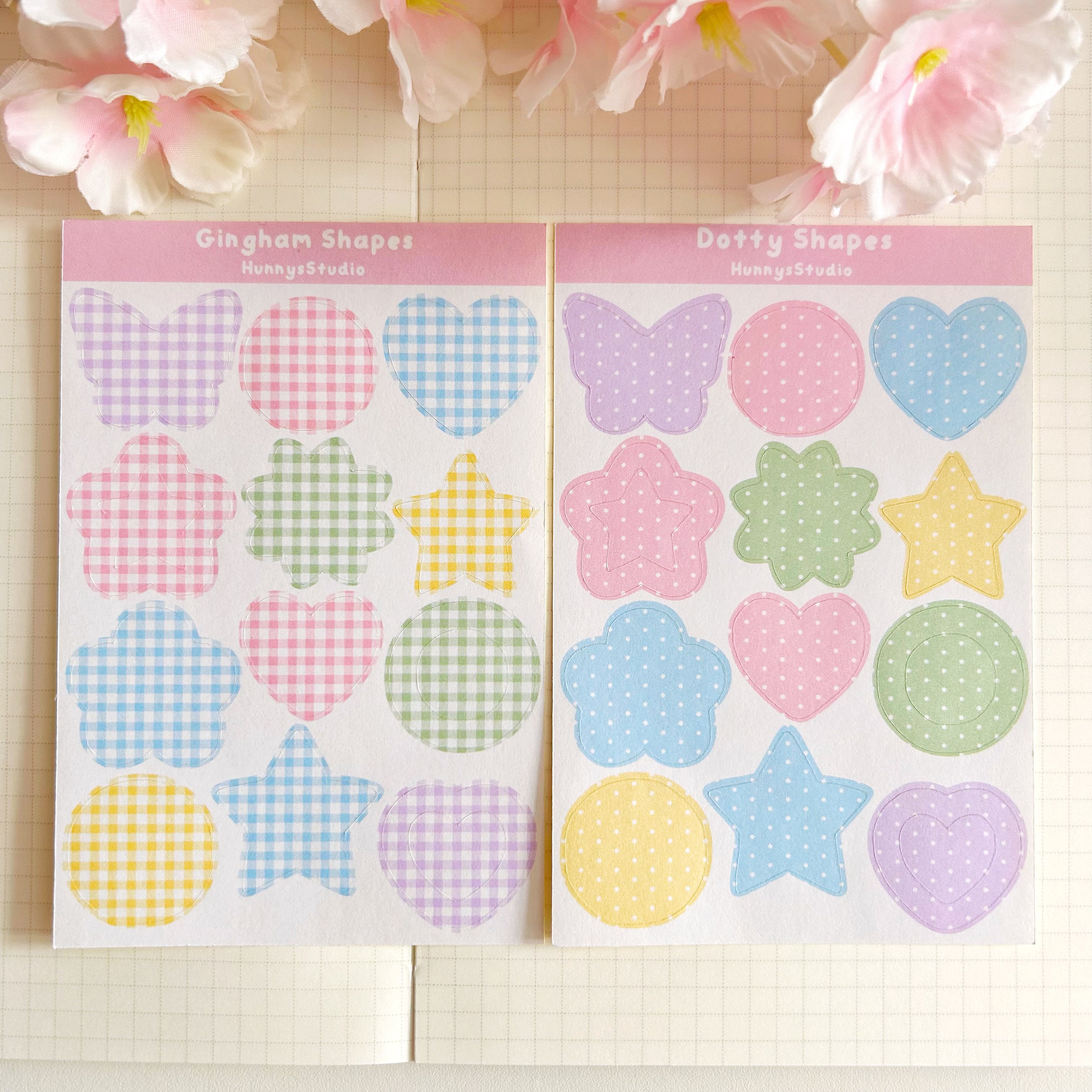 Dotty shapes matte sticker sheet