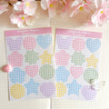 Gingham shapes matte sticker sheet