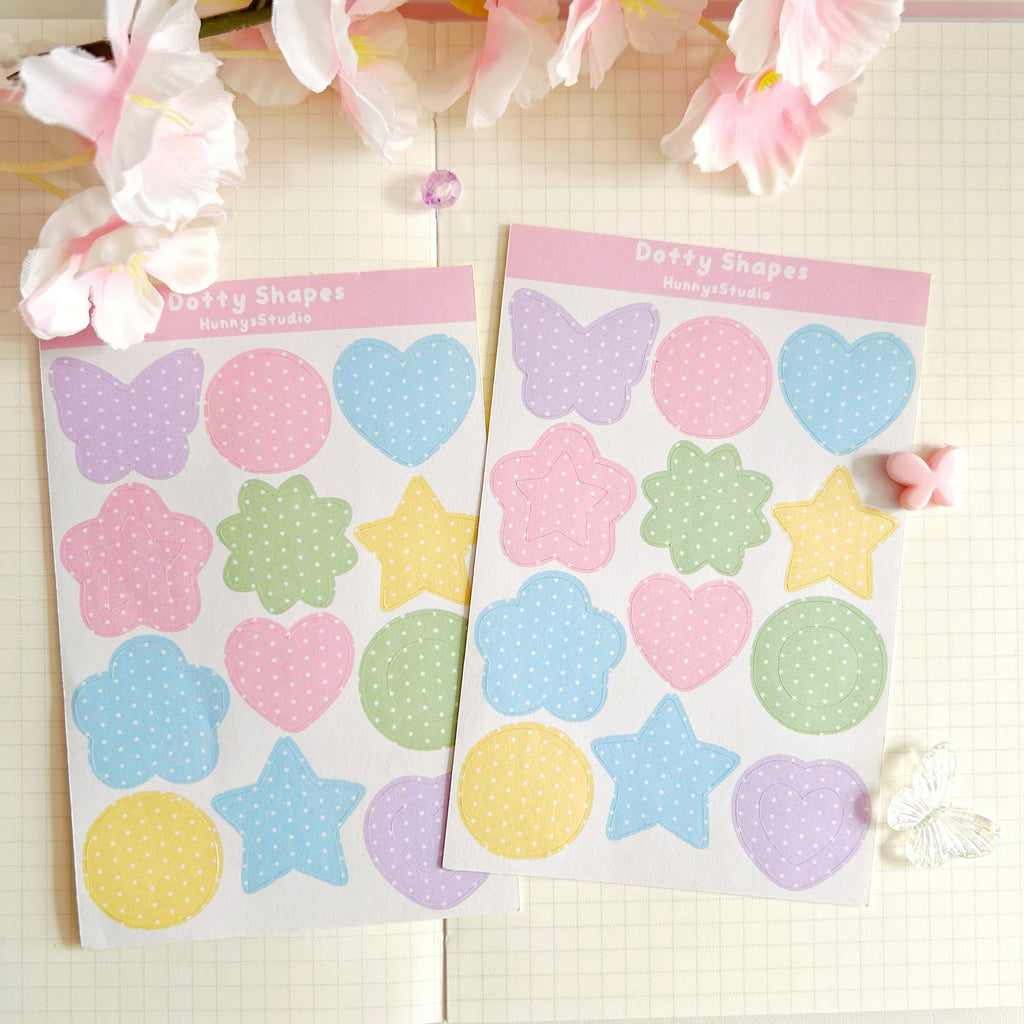 Dotty shapes matte sticker sheet