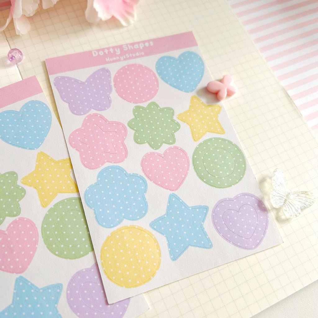 Dotty shapes matte sticker sheet