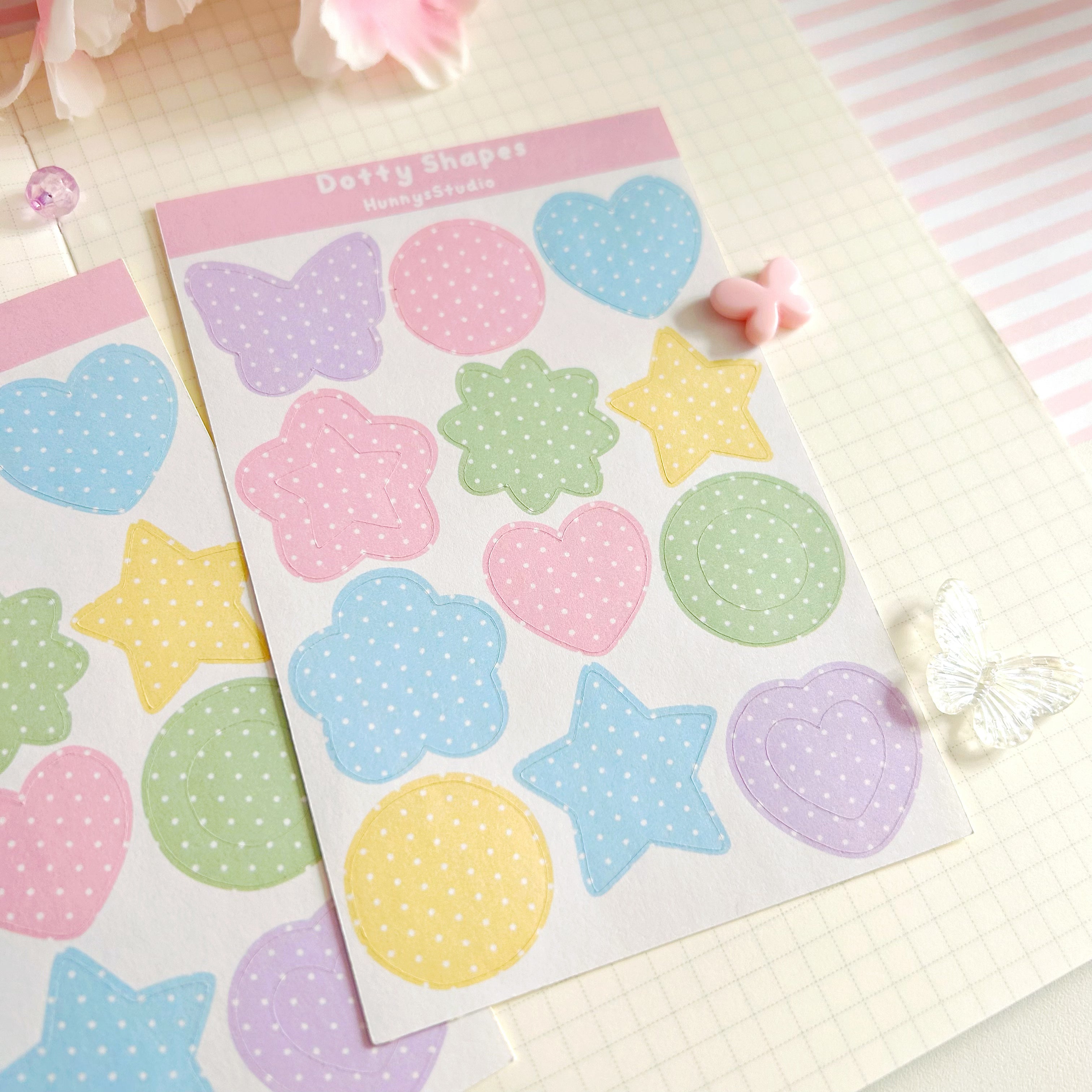 Dotty shapes matte sticker sheet