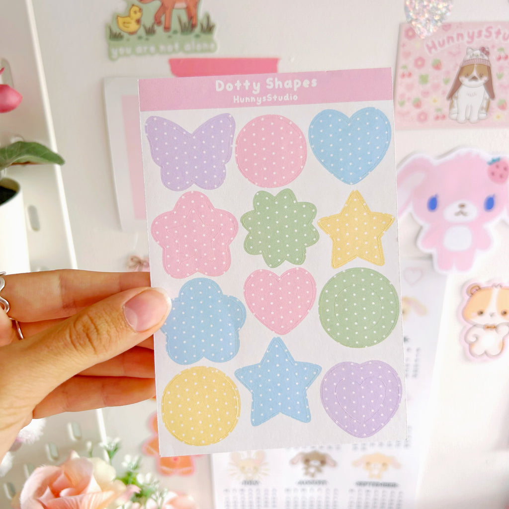 Dotty shapes matte sticker sheet
