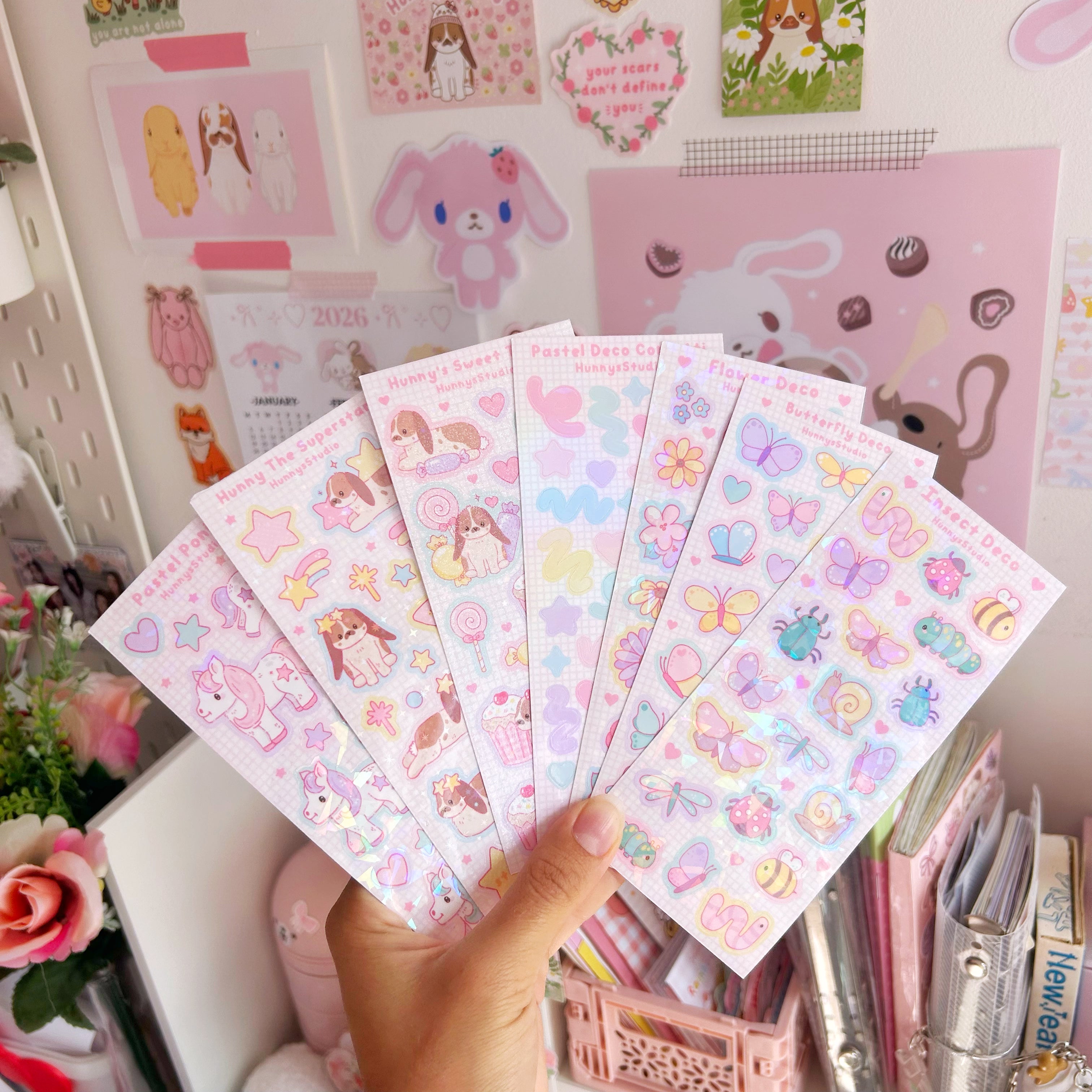 Pastel Ponies vinyl holographic sticker sheet