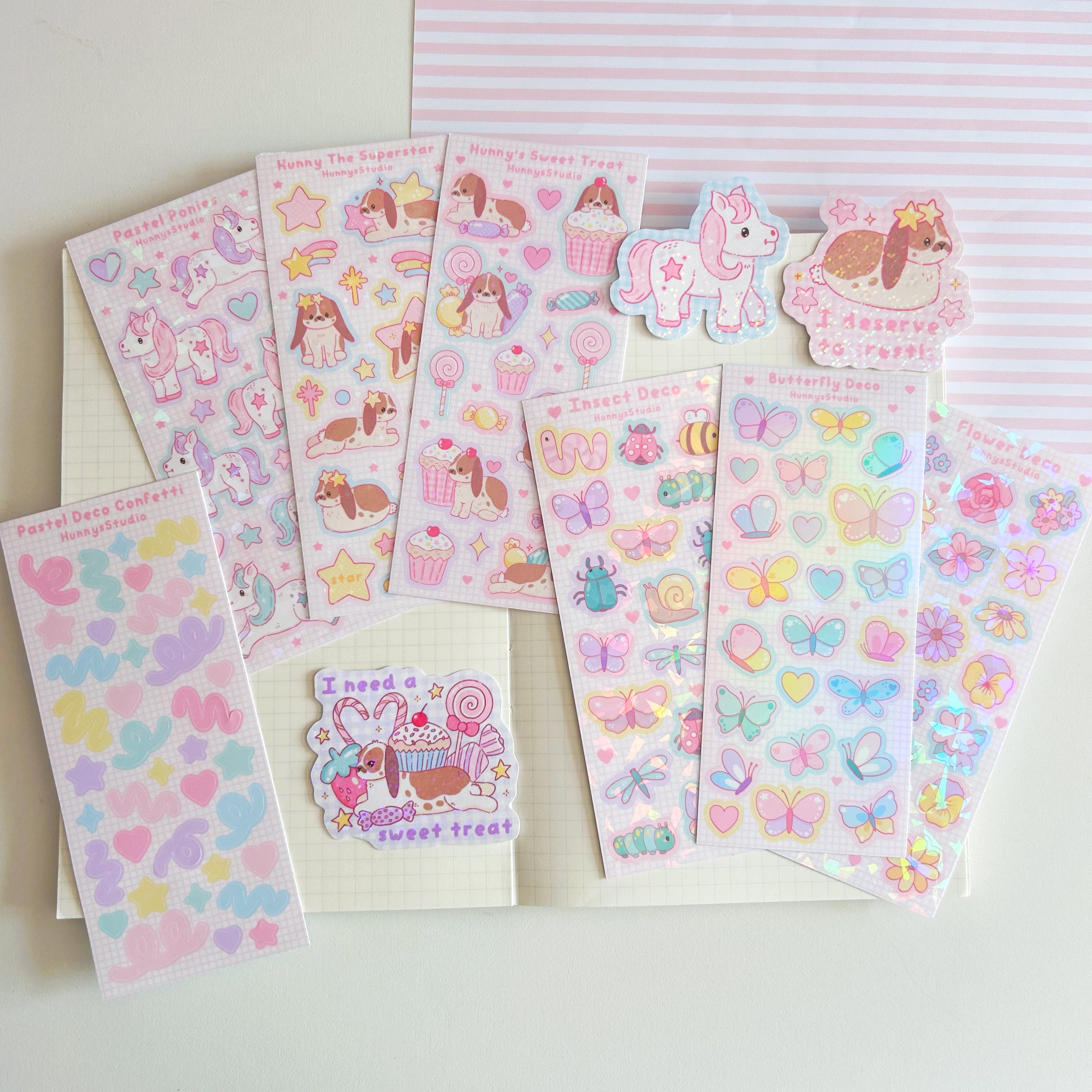 Flower Deco vinyl holographic sticker sheet