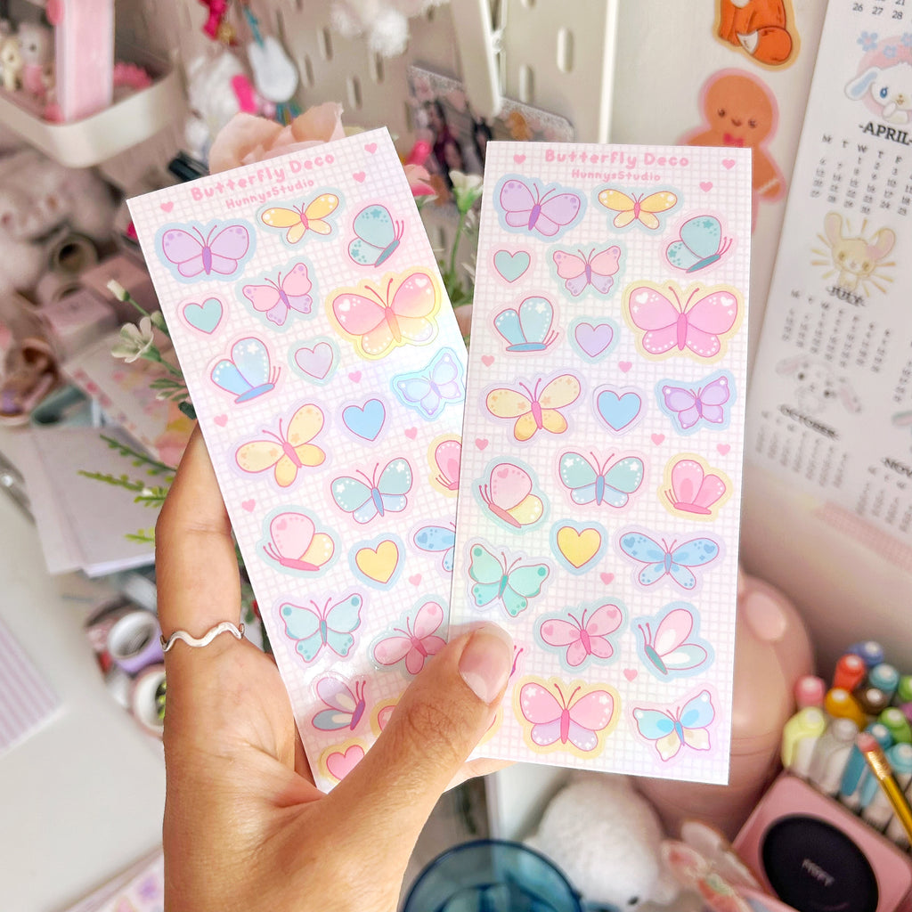 Butterfly Deco vinyl holographic sticker sheet
