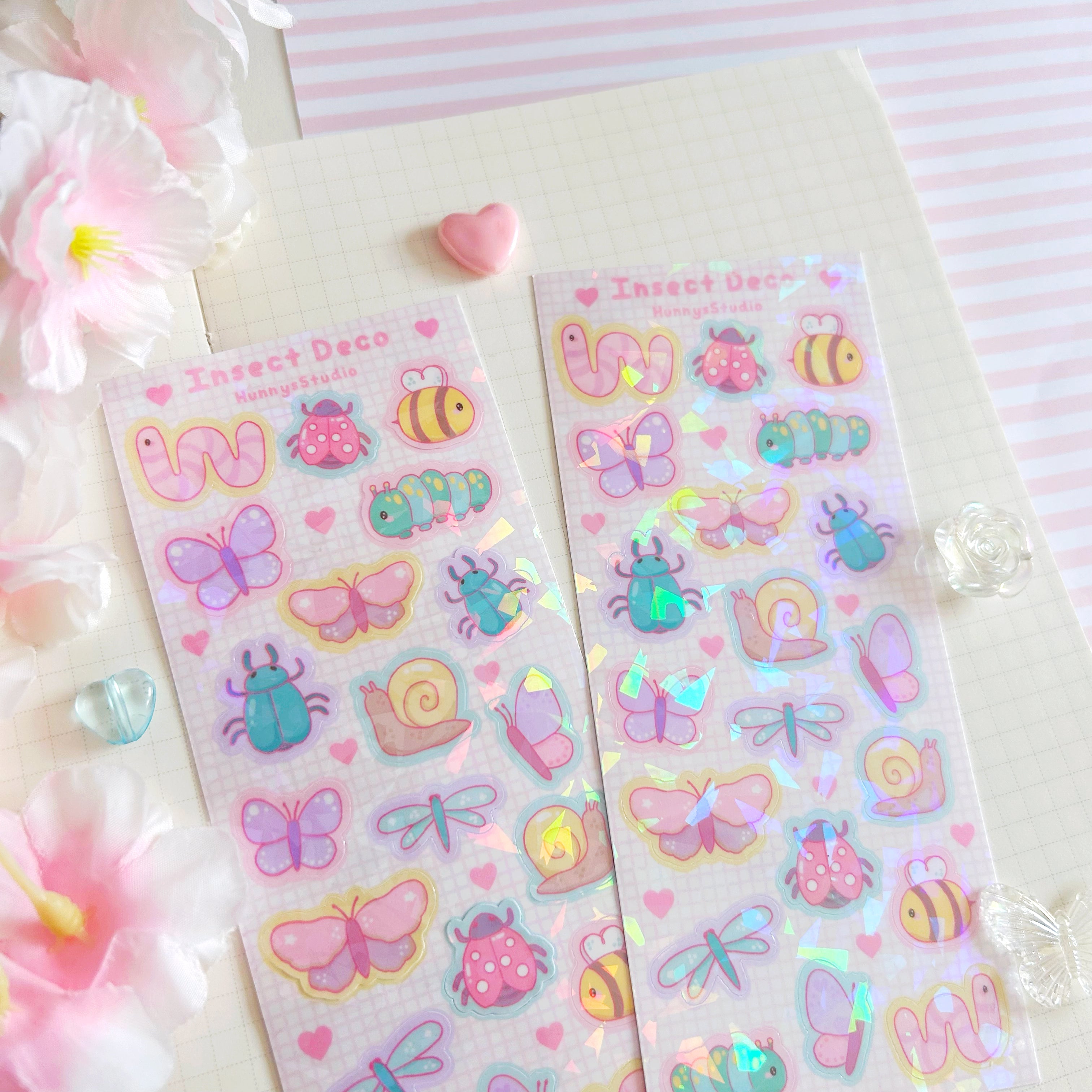 Insect Deco vinyl holographic sticker sheet