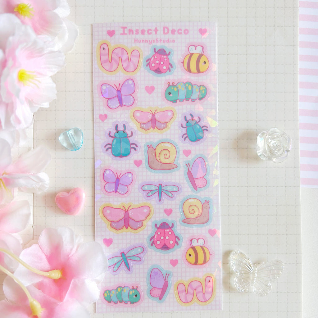 Insect Deco vinyl holographic sticker sheet