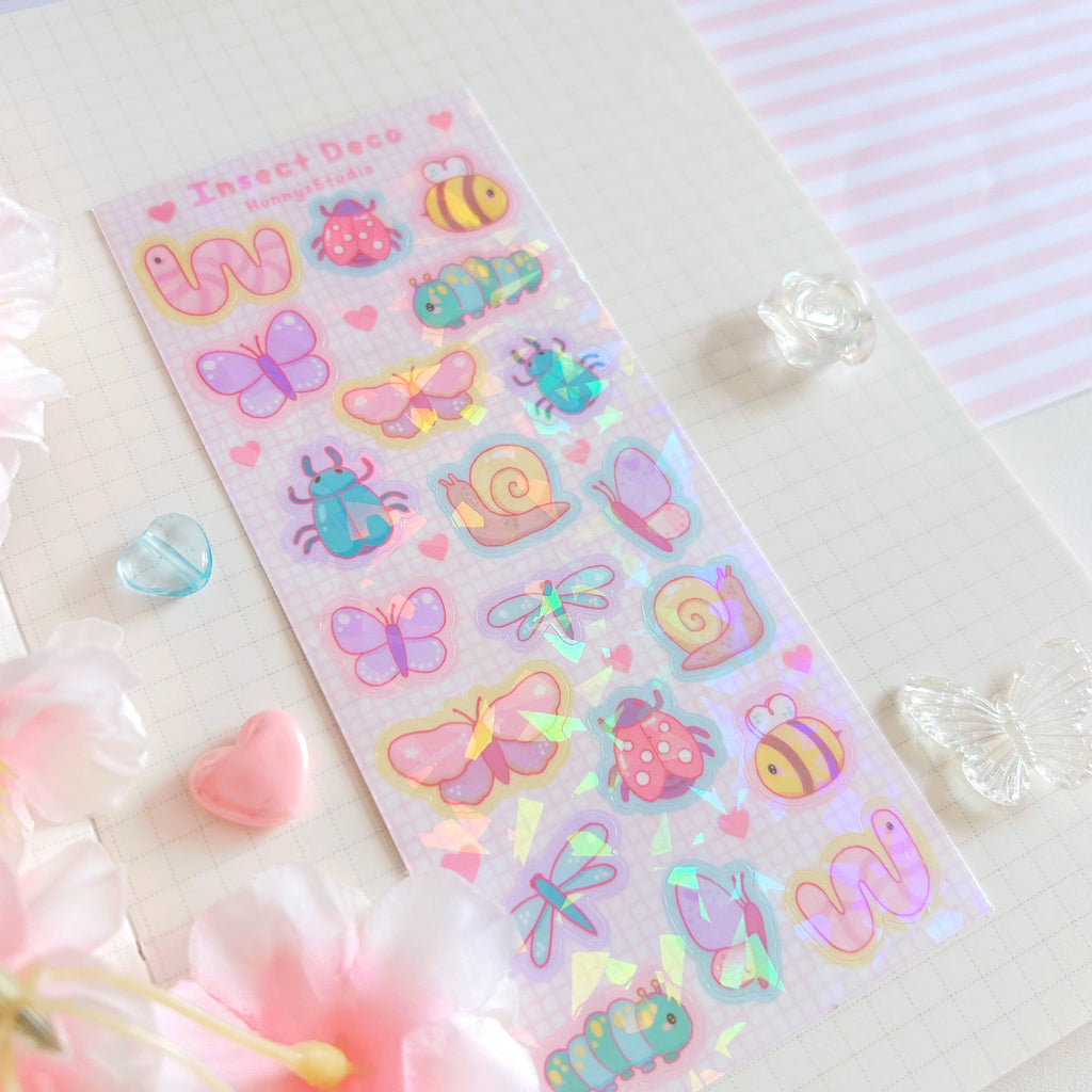 Insect Deco vinyl holographic sticker sheet