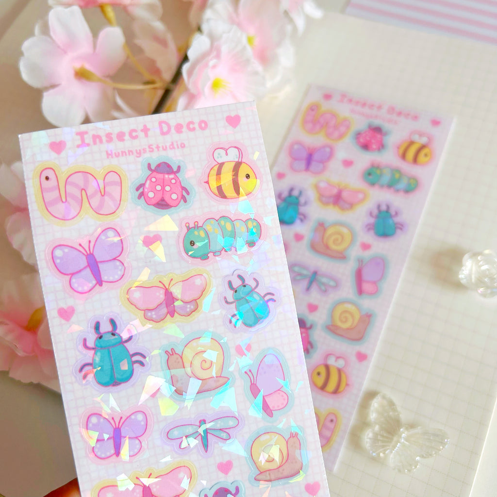 Insect Deco vinyl holographic sticker sheet