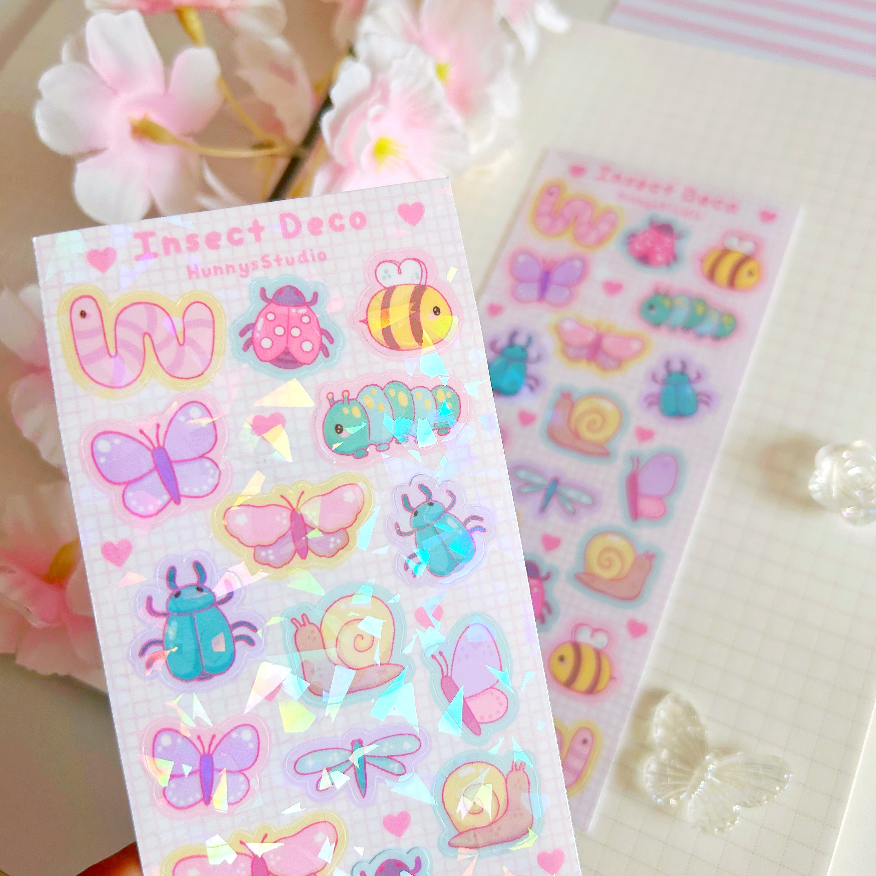 Insect Deco vinyl holographic sticker sheet