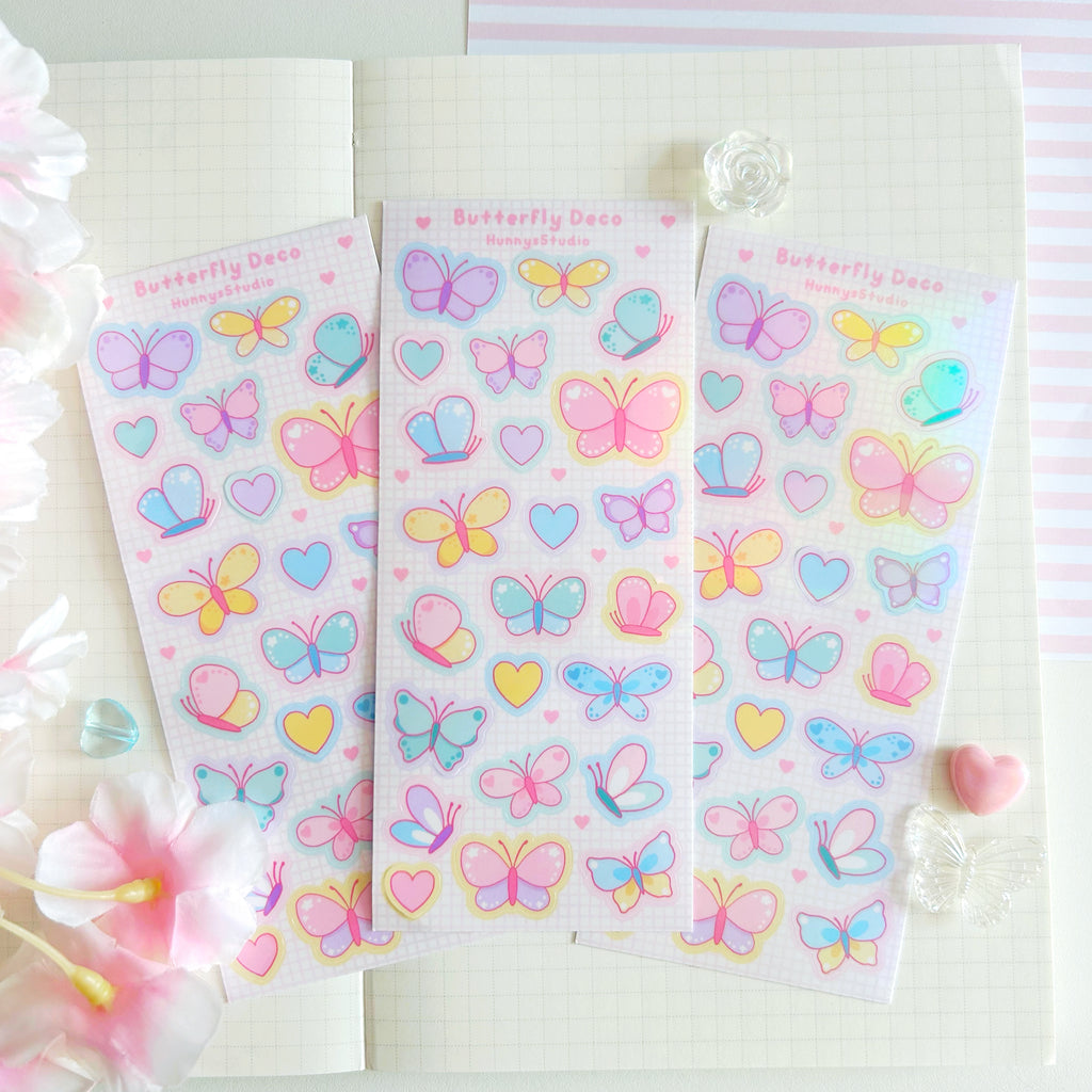 Butterfly Deco vinyl holographic sticker sheet