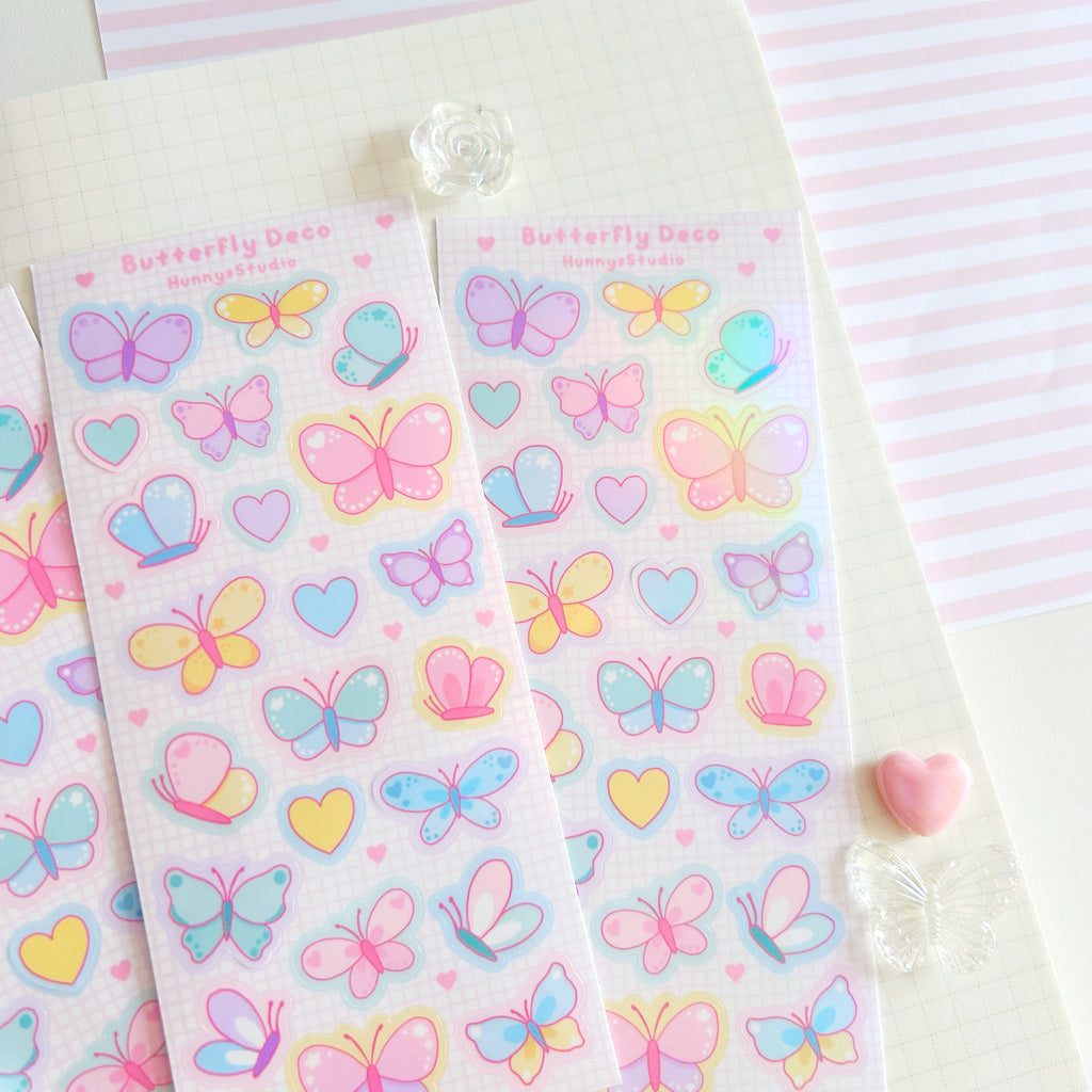 Butterfly Deco vinyl holographic sticker sheet