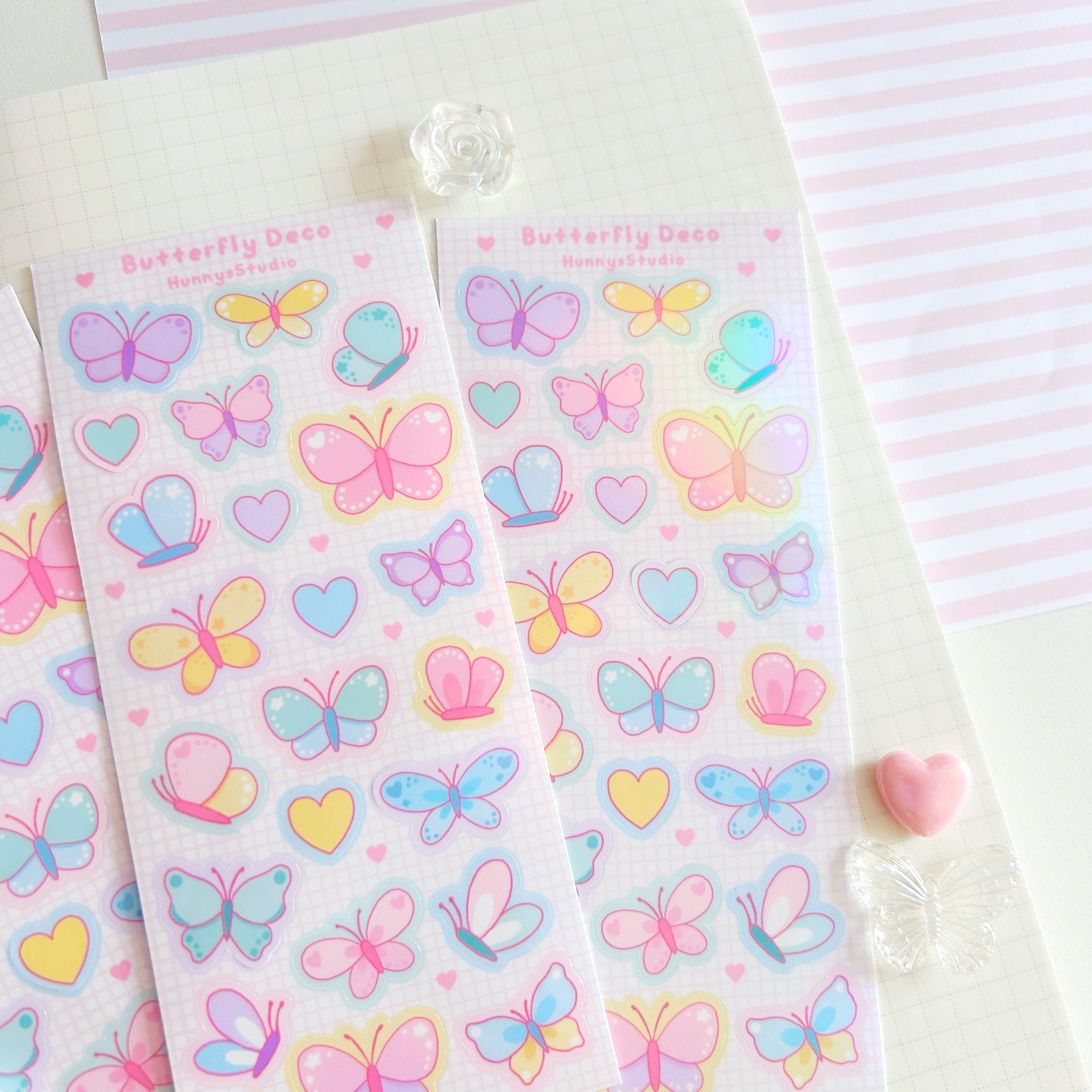 Butterfly Deco vinyl holographic sticker sheet