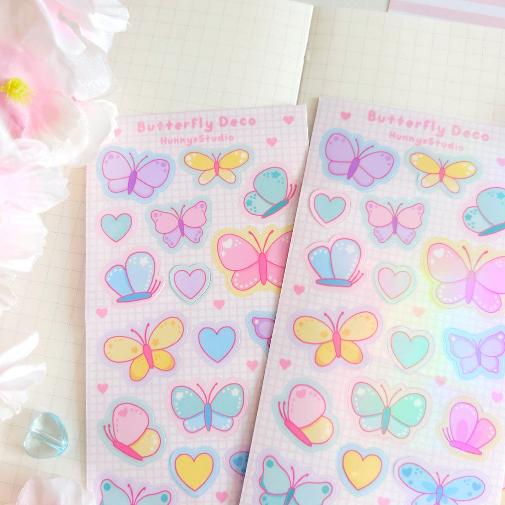 Butterfly Deco vinyl holographic sticker sheet