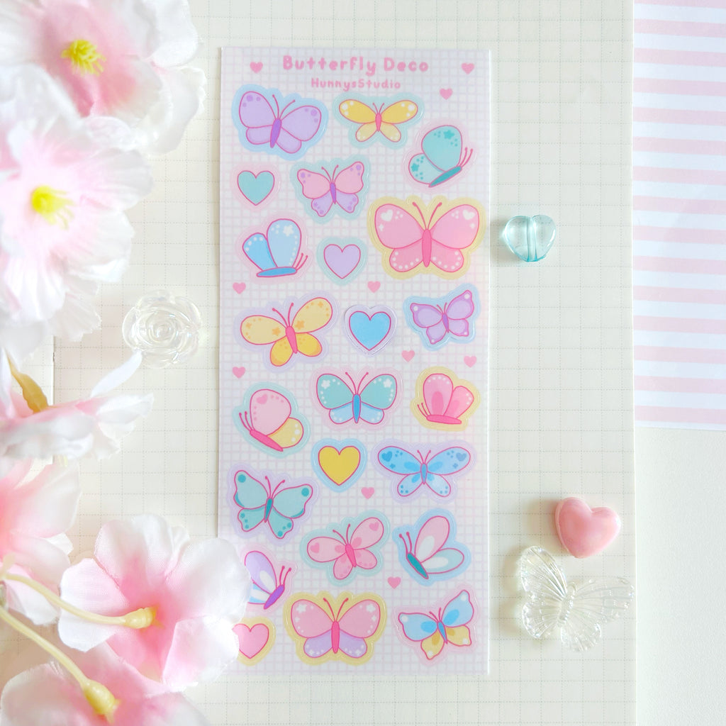 Butterfly Deco vinyl holographic sticker sheet