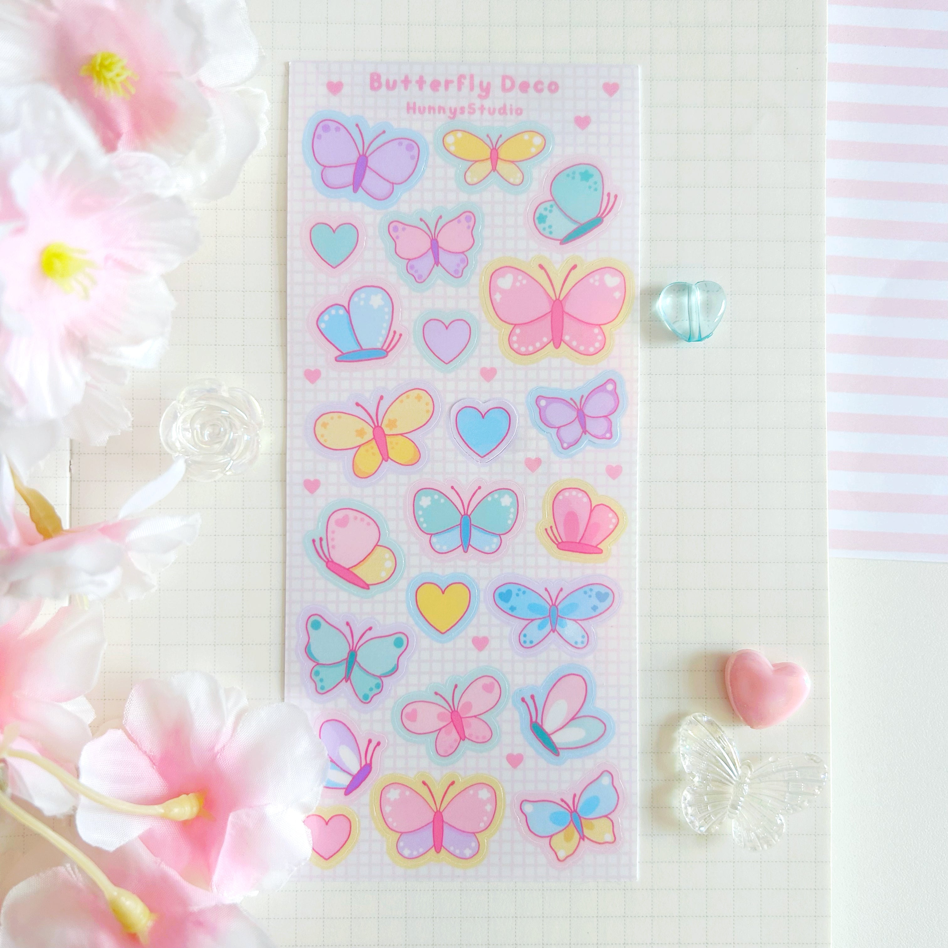 Butterfly Deco vinyl holographic sticker sheet