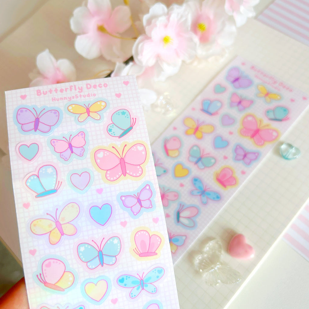 Butterfly Deco vinyl holographic sticker sheet