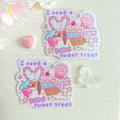 Sweet Treat Bunny die cut vinyl holographic sticker (Copy)