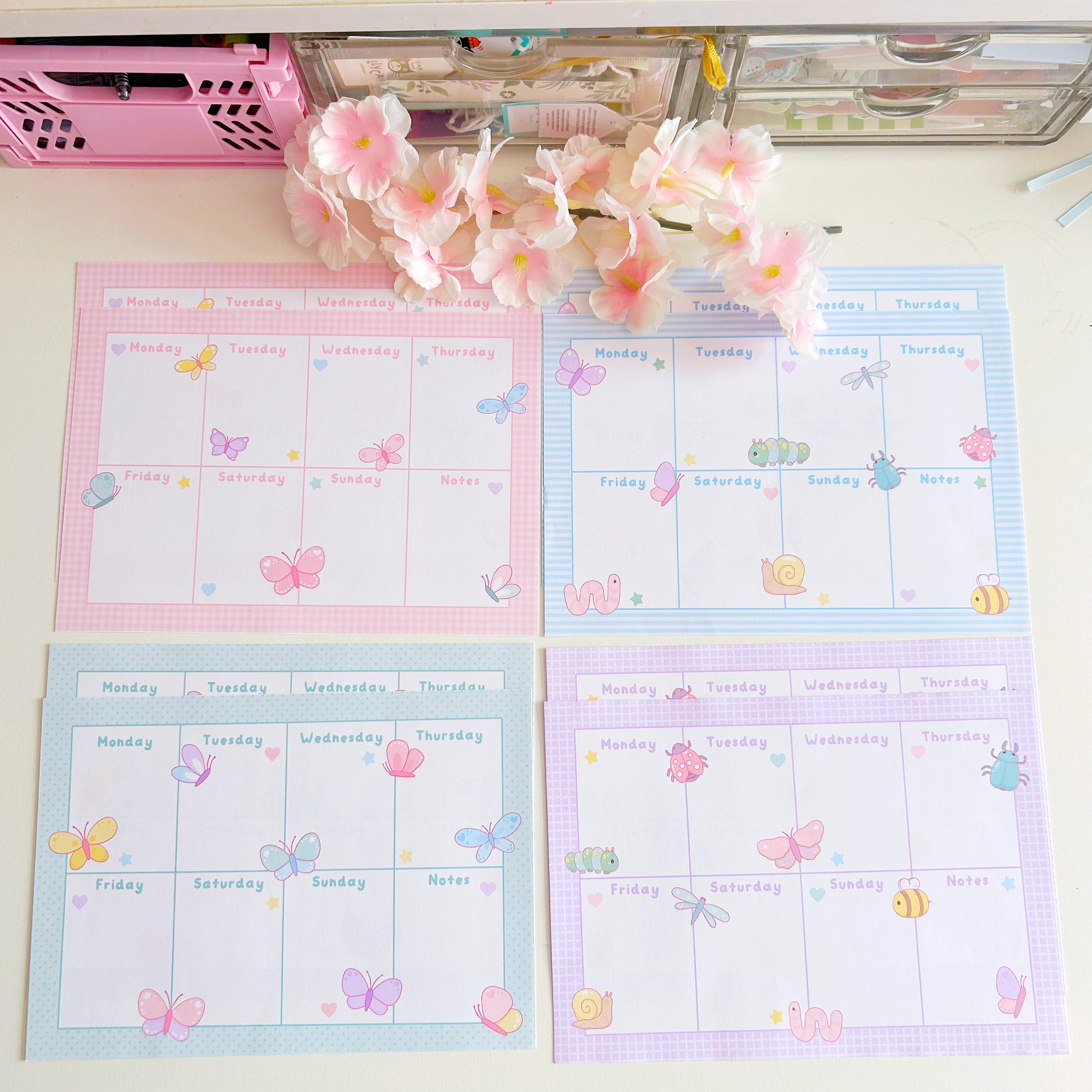 Insect weekly planner memo set