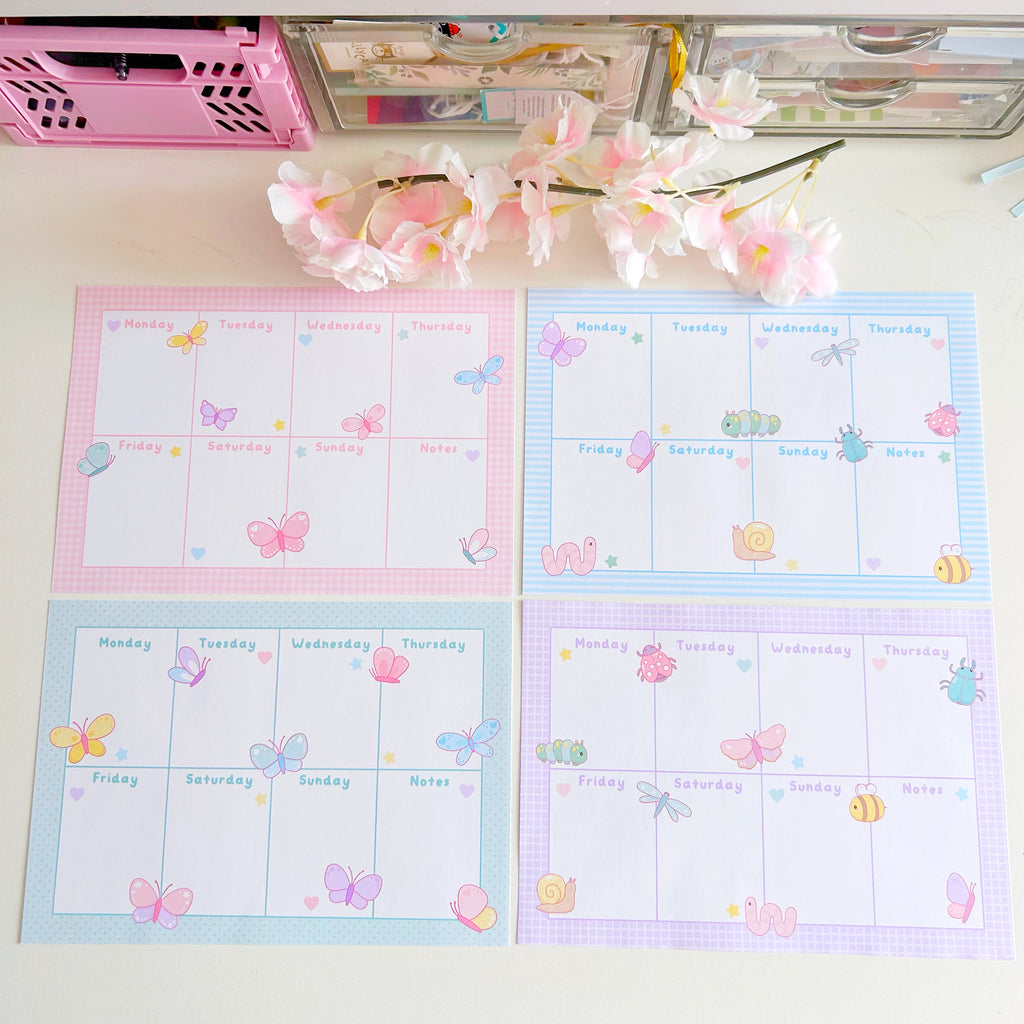Insect weekly planner memo set