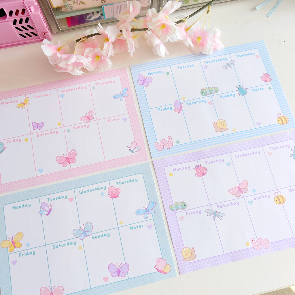 Insect weekly planner memo set