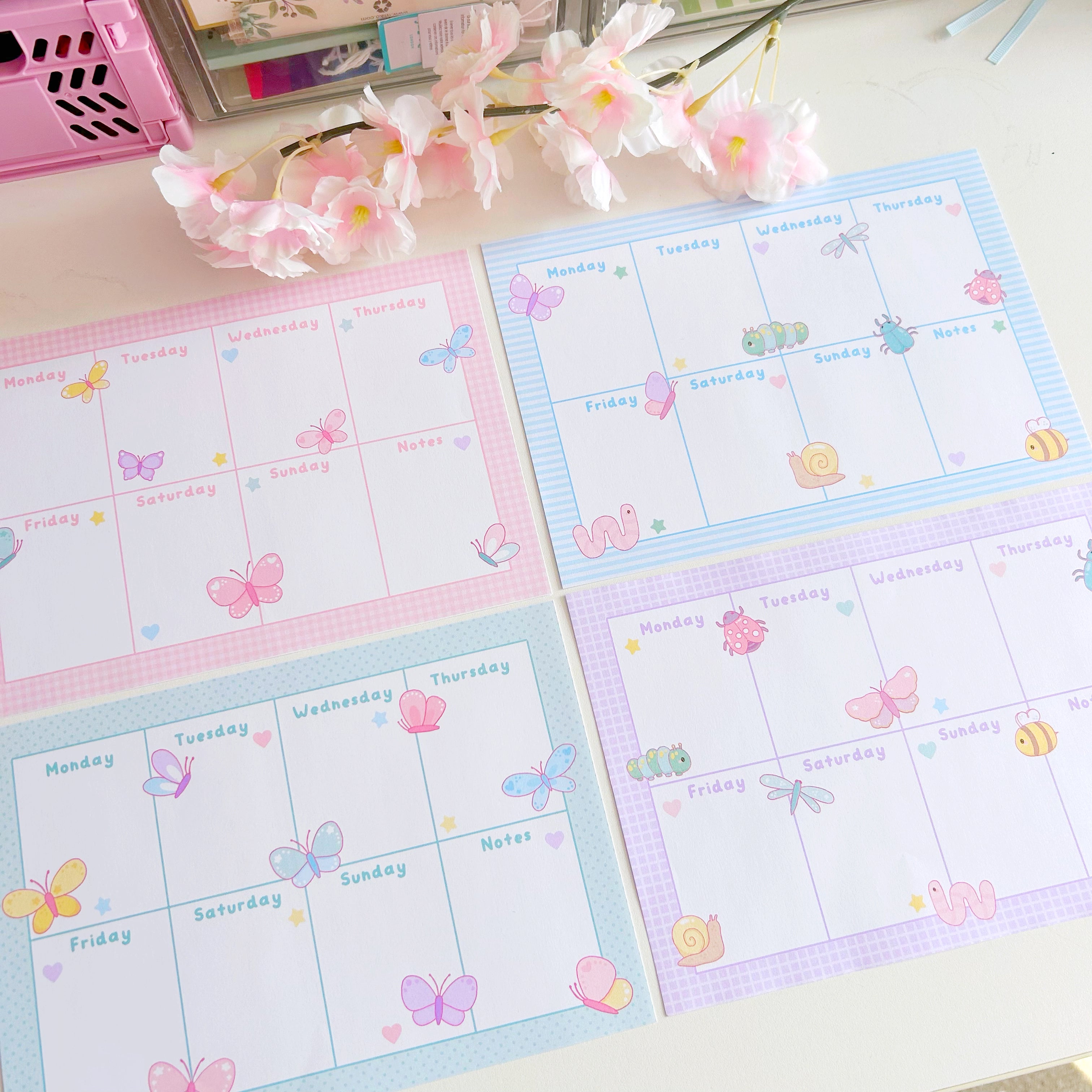 Insect weekly planner memo set