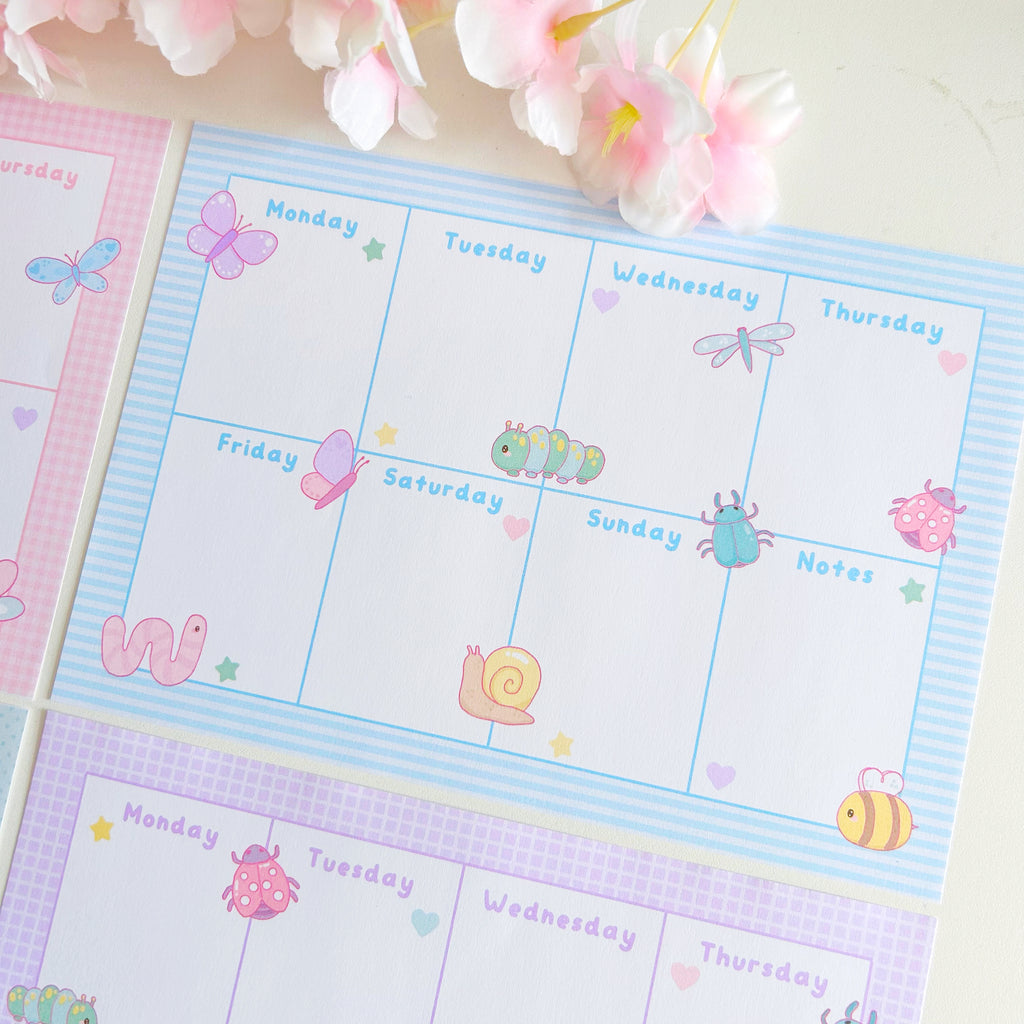 Insect weekly planner memo set