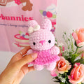 Crochet bunnies with dresses, handmade crochet plushies