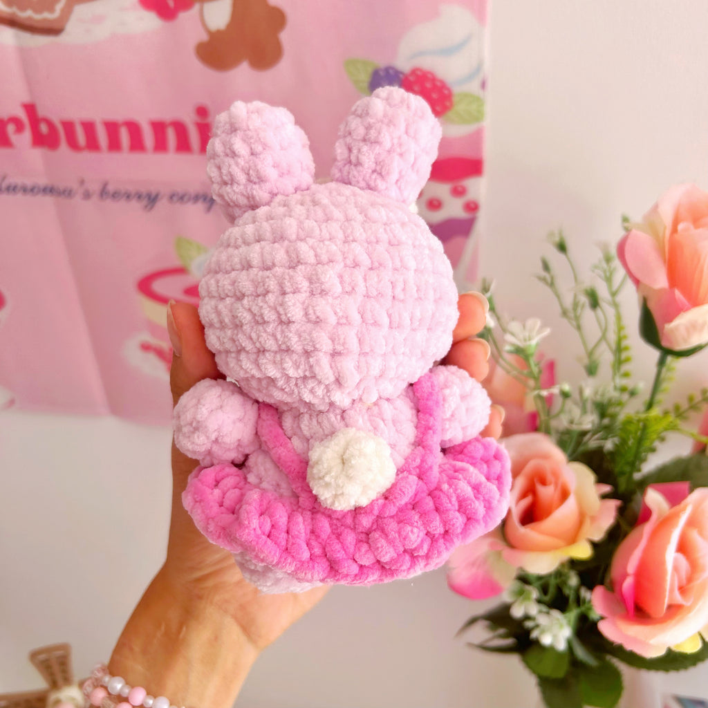 Crochet bunnies with dresses, handmade crochet plushies