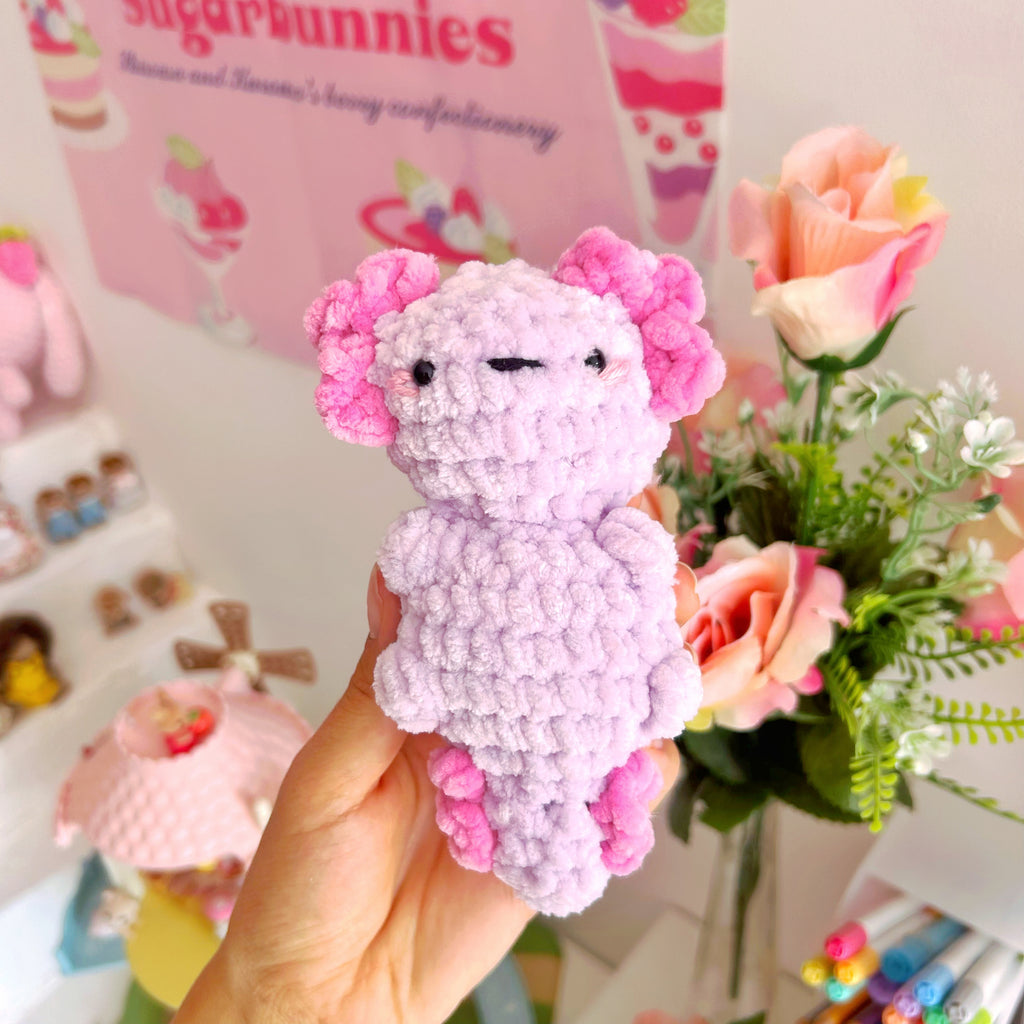 Crochet axolotl, handmade crochet plushies
