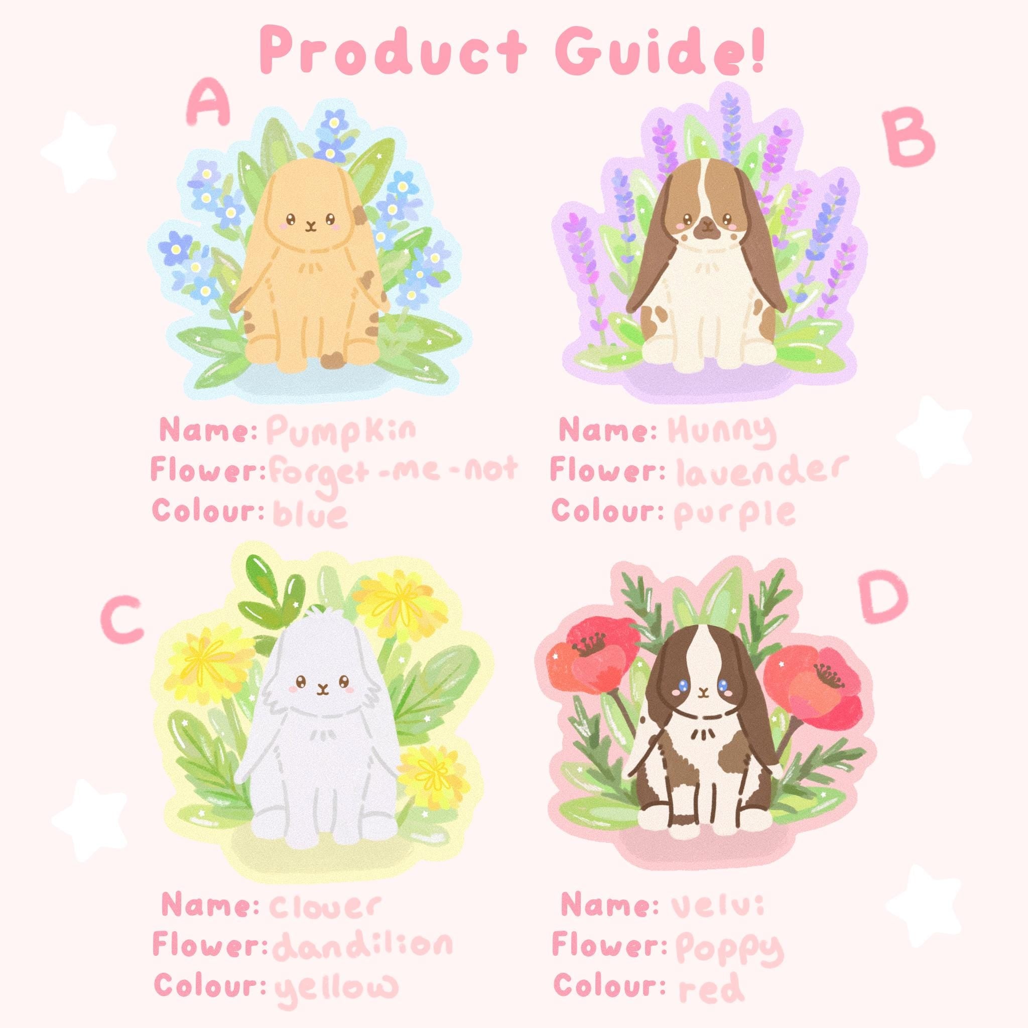 flower bunny die cut vinyl holographic sticker