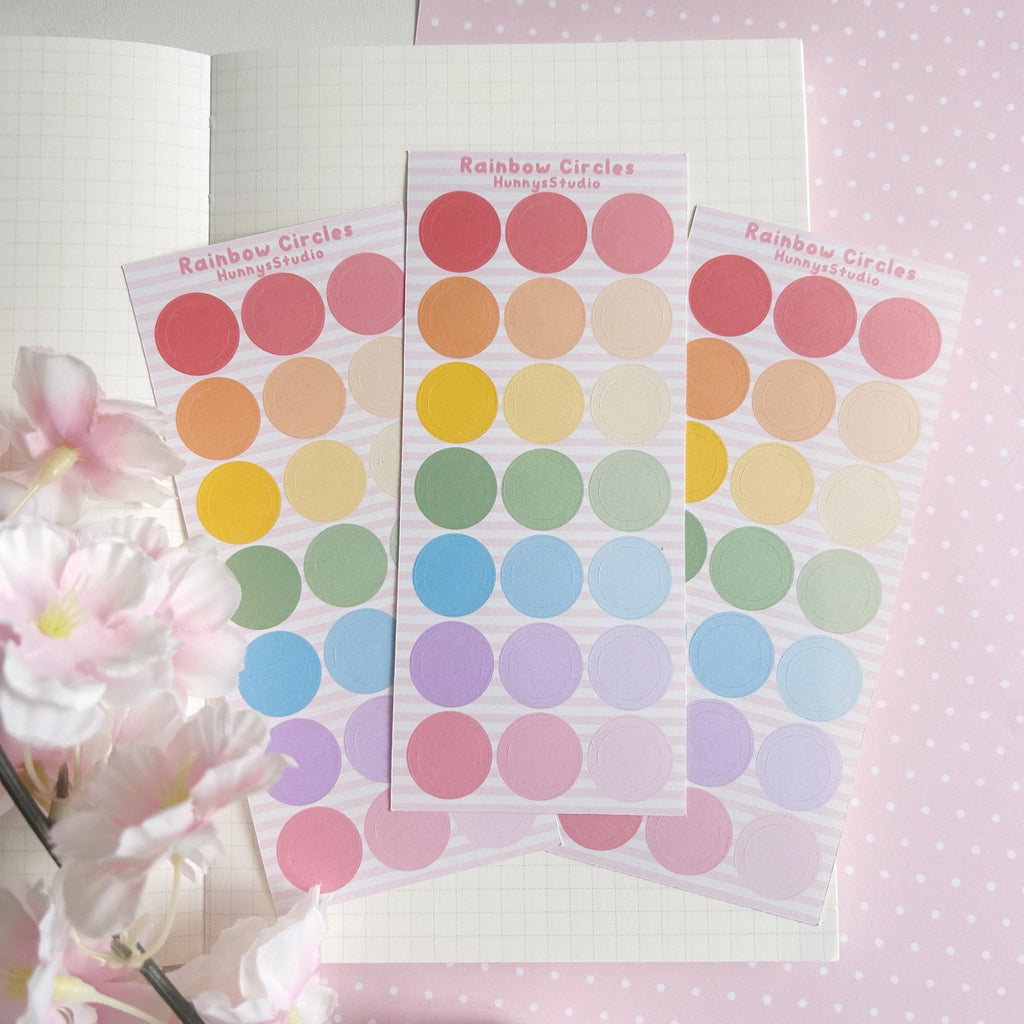 Rainbow circles sticker sheet