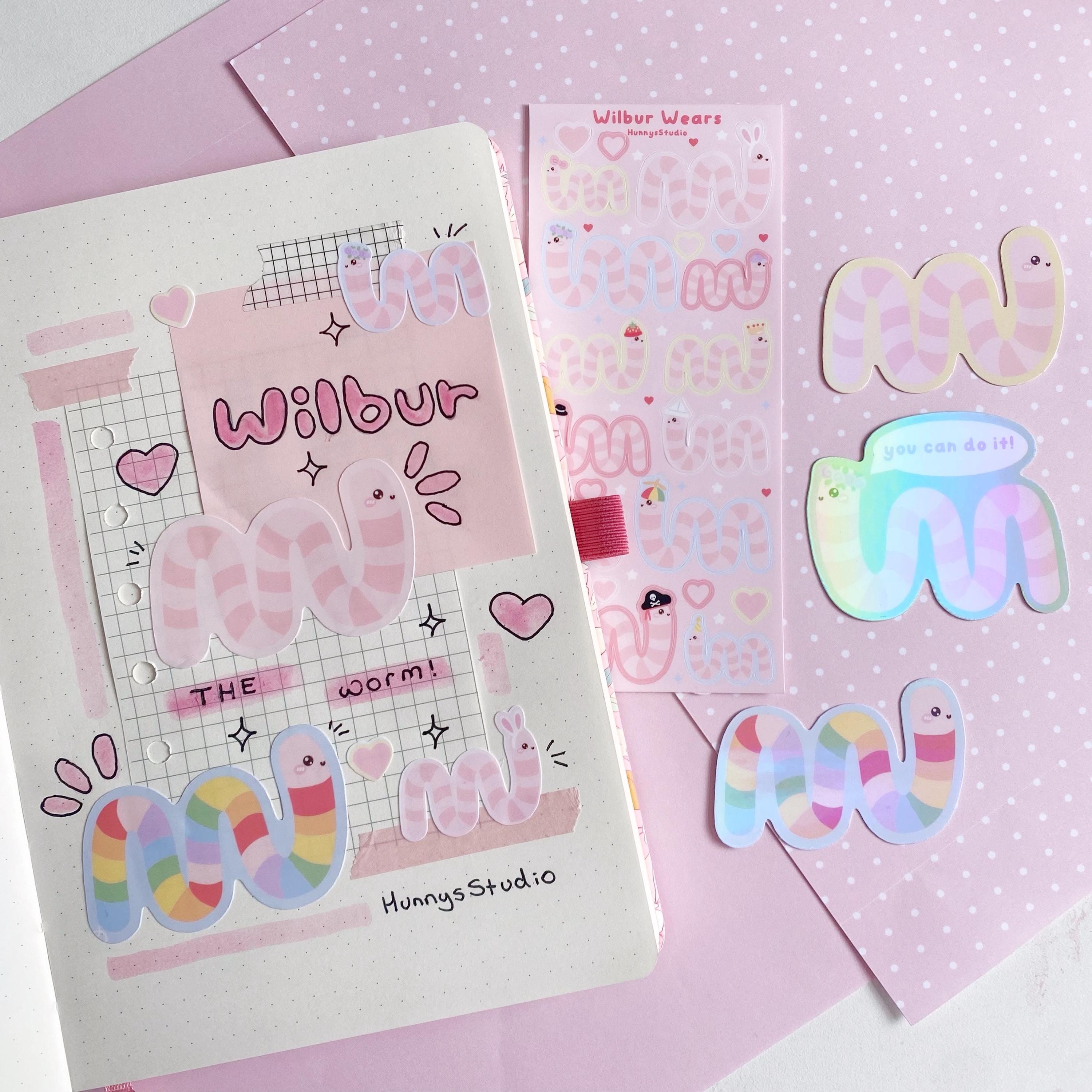 Wilbur worm you can do it die cut vinyl holo sticker