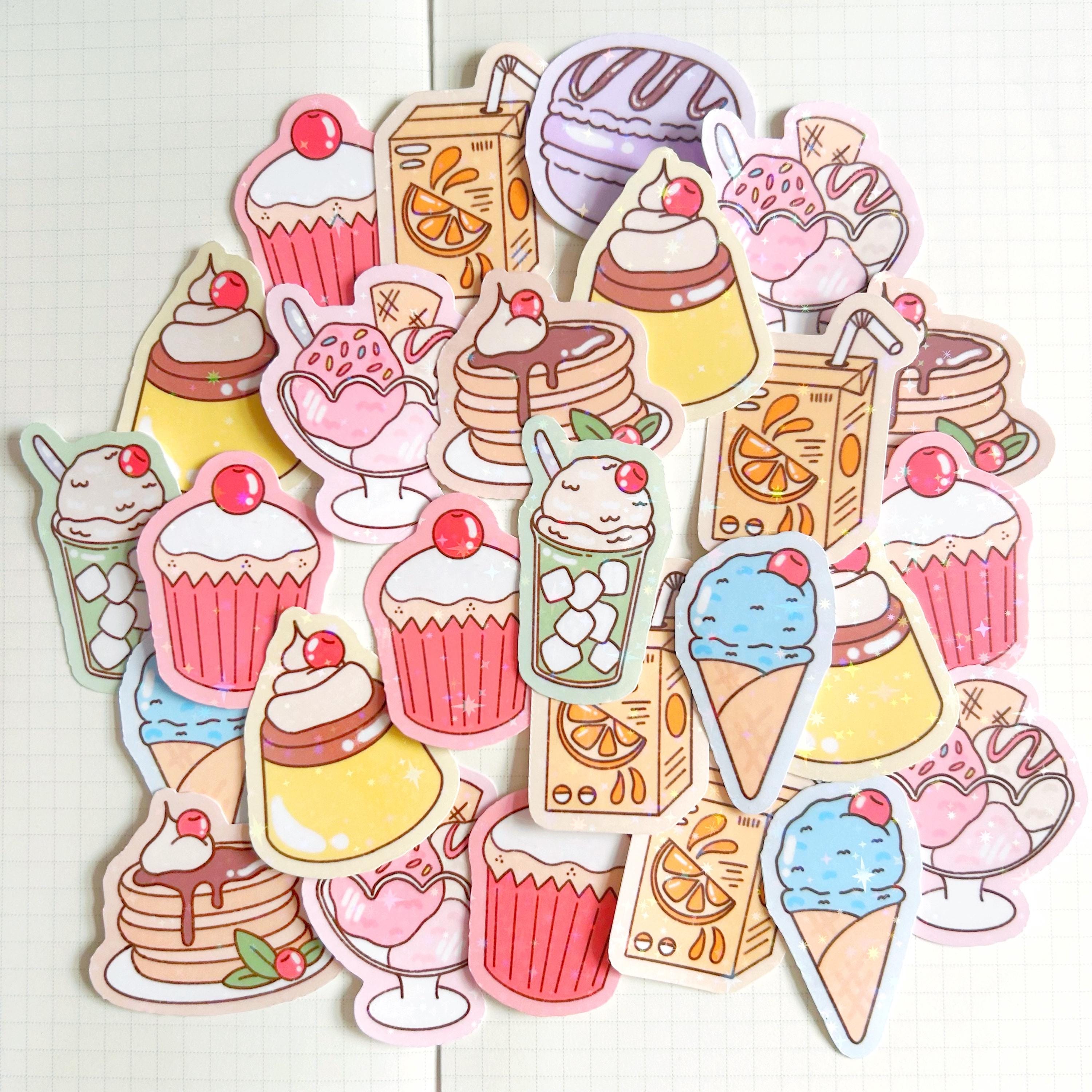 Rainbow snacks mystery holographic die cut stickers