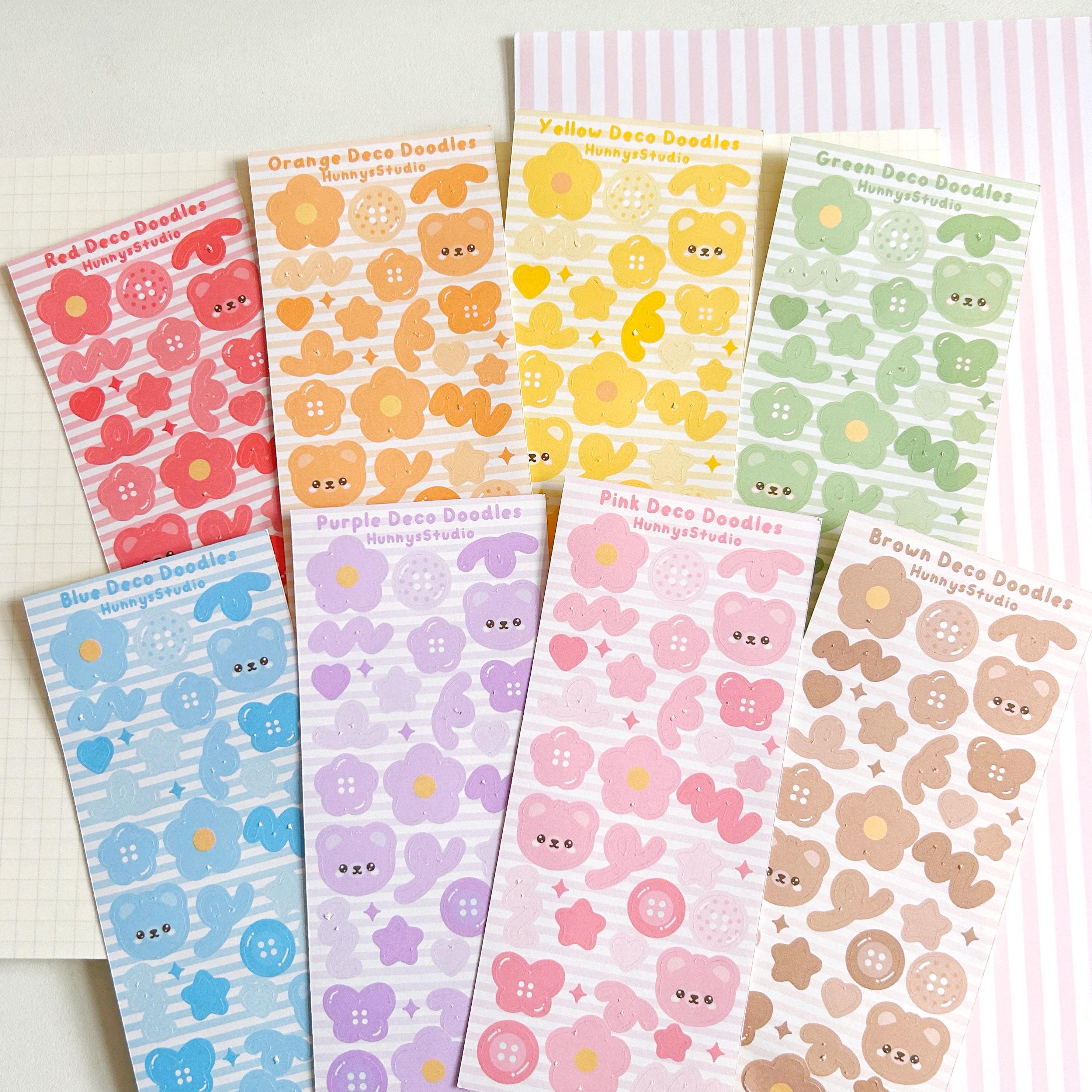 Rainbow deco doodles matte sticker sheets