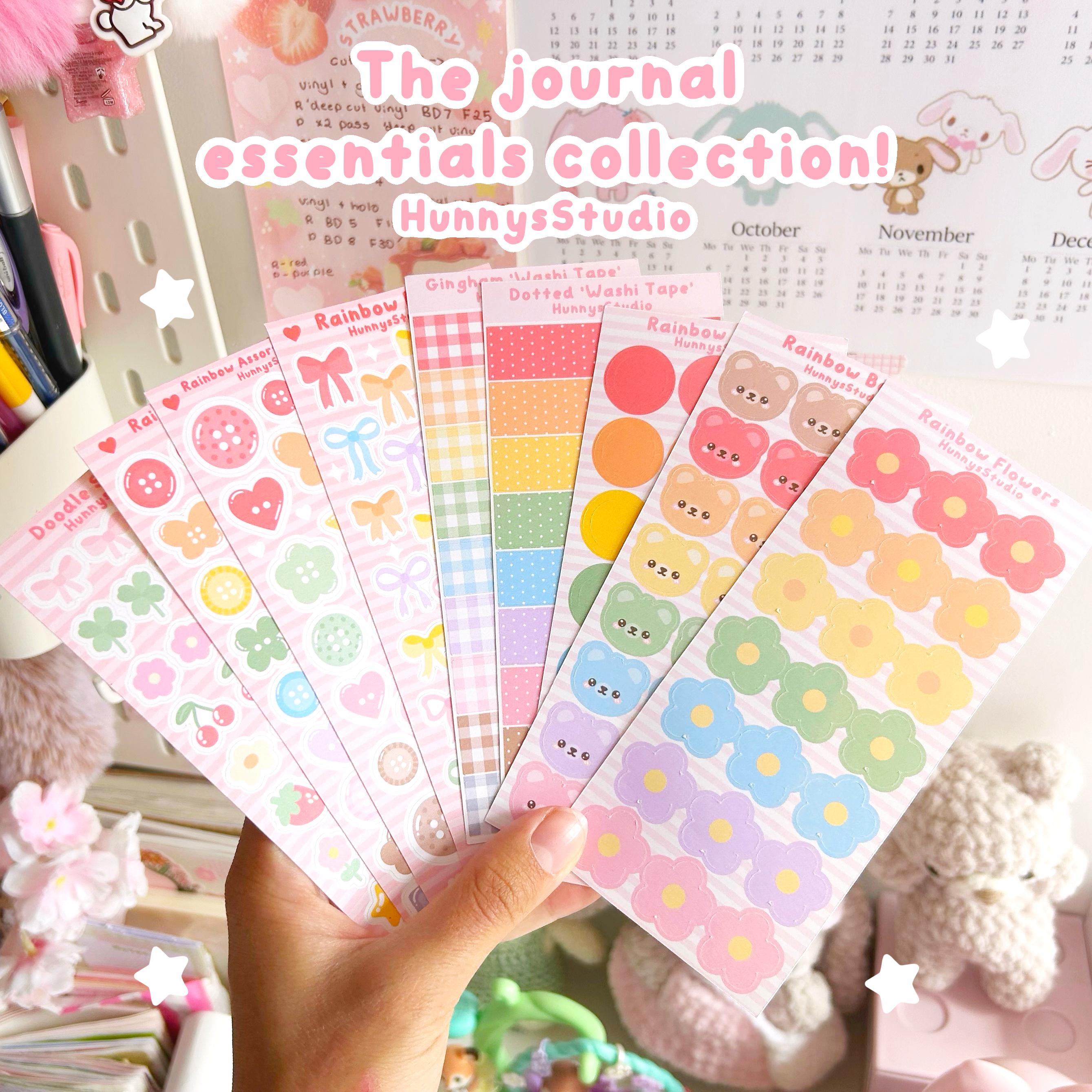 Rainbow buttons matte sticker sheet