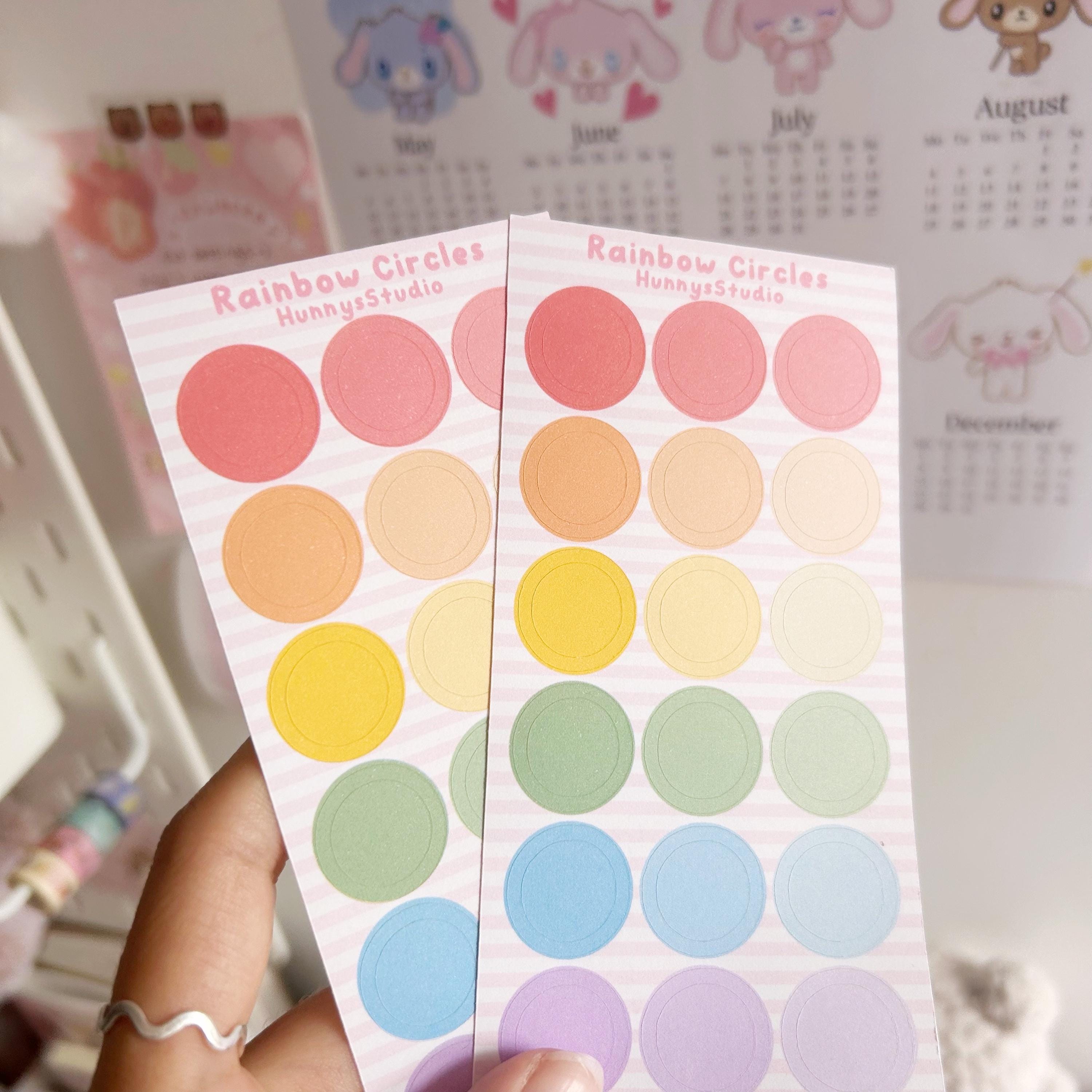 Rainbow circles sticker sheet