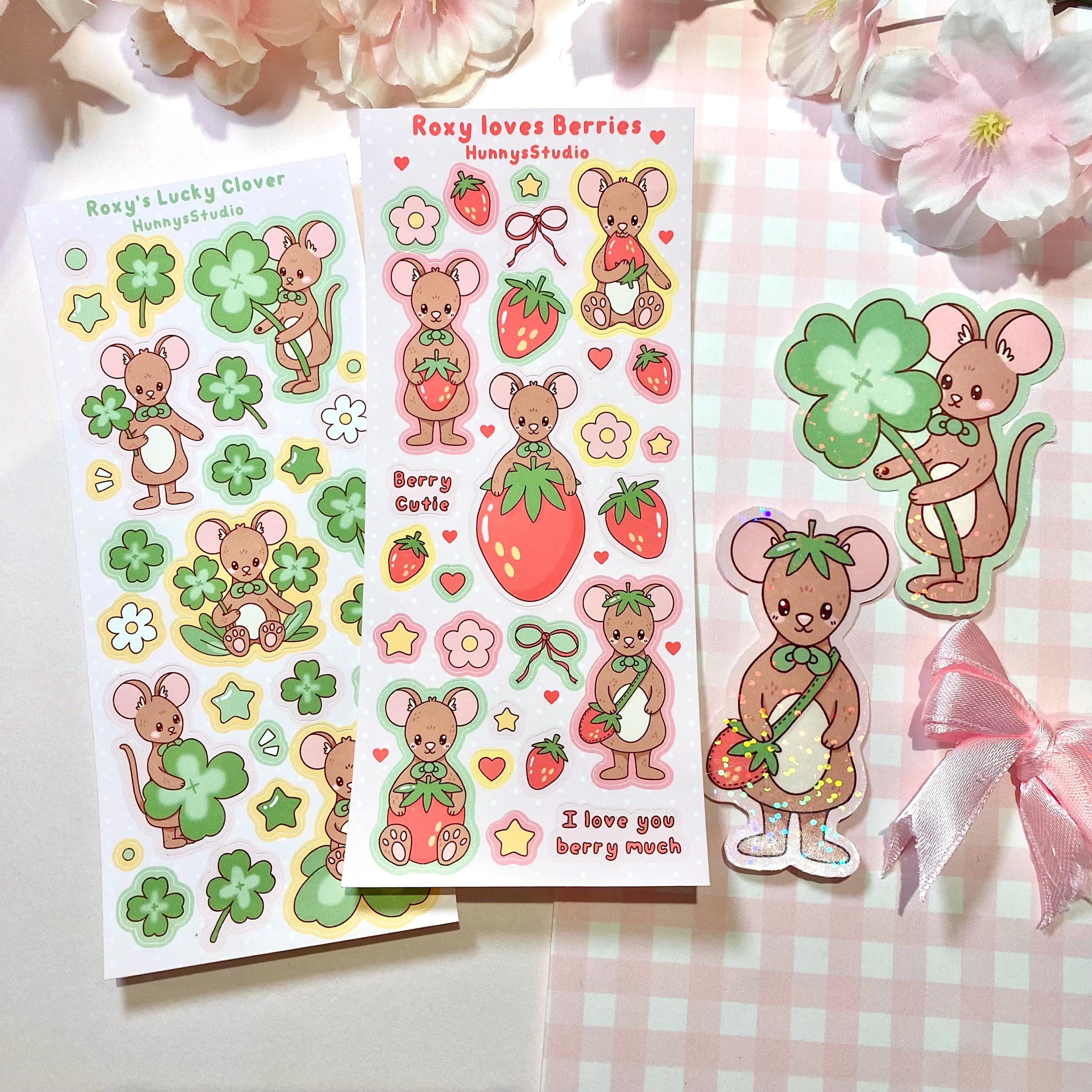 Roxy's lucky clover matte vinyl sticker sheet