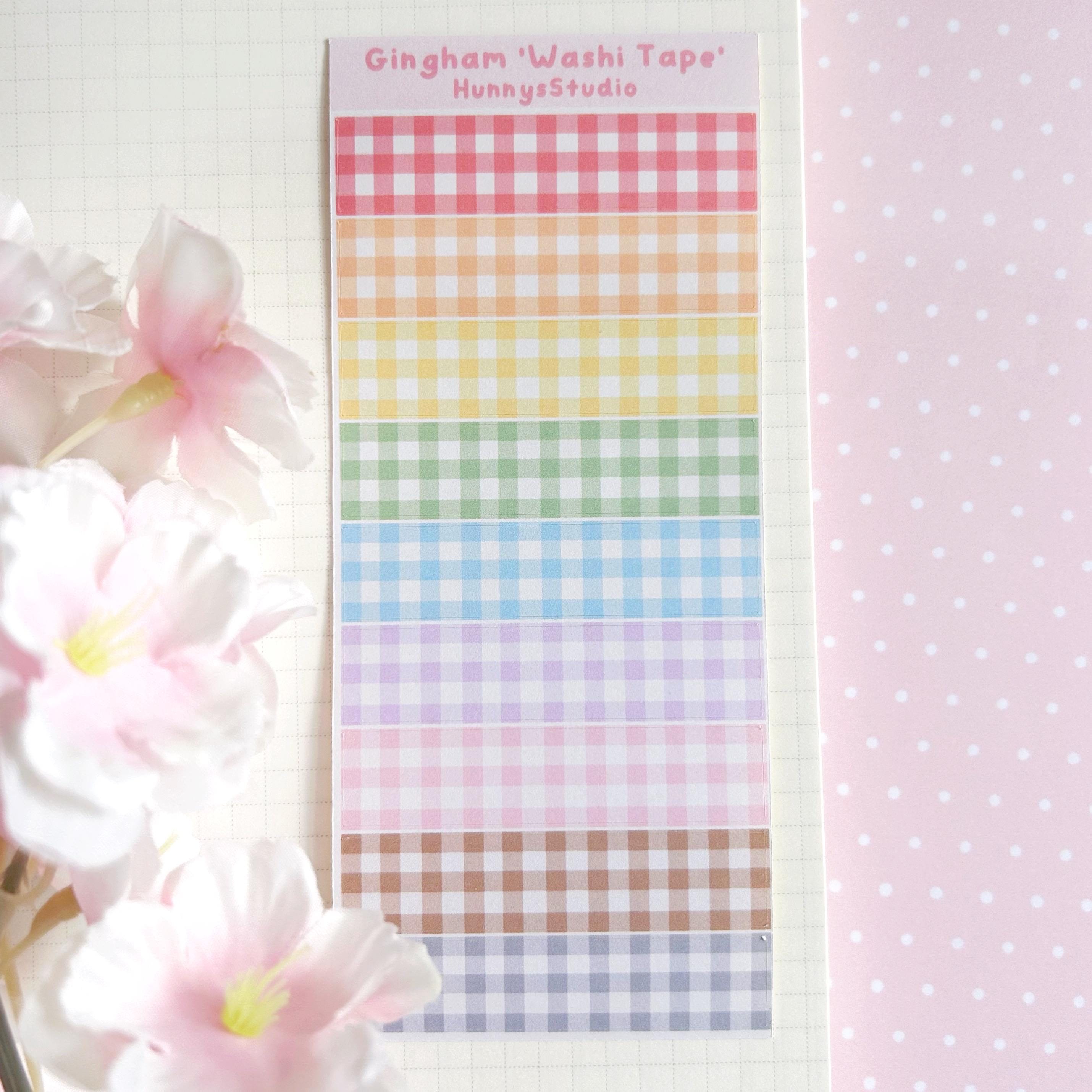 Gingham ‘washi tape’ matte sticker sheet