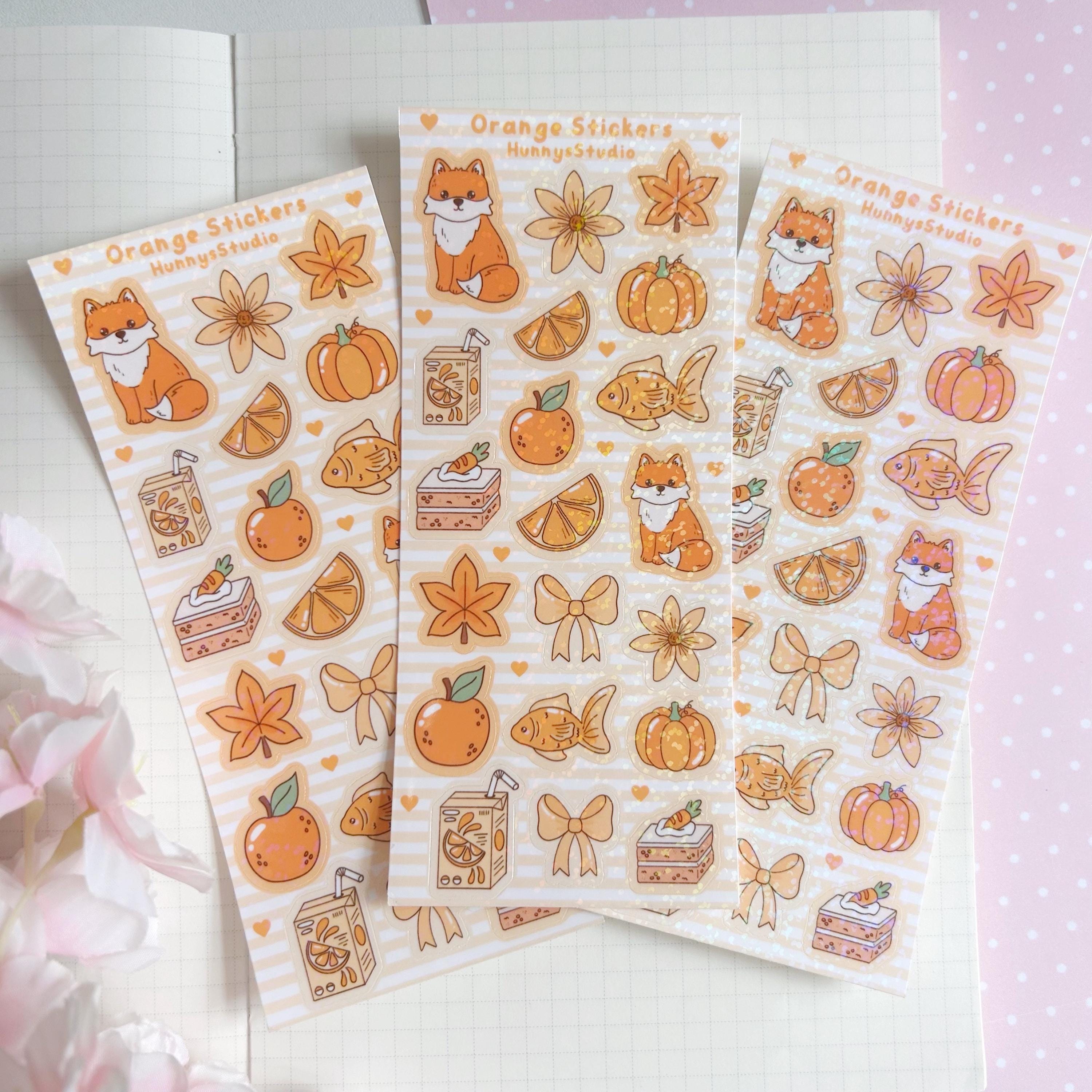 Orange stickers vinyl holographic sticker sheet